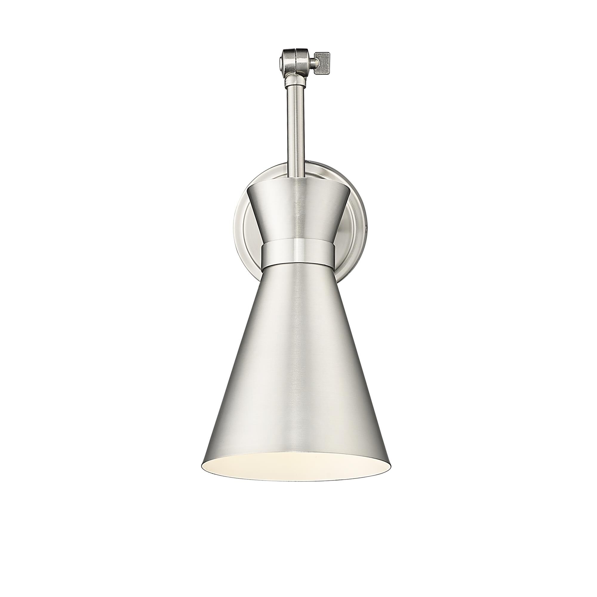 Shown in Brushed Nickel finish and Brushed Nickel glass and Brushed Nickel shade