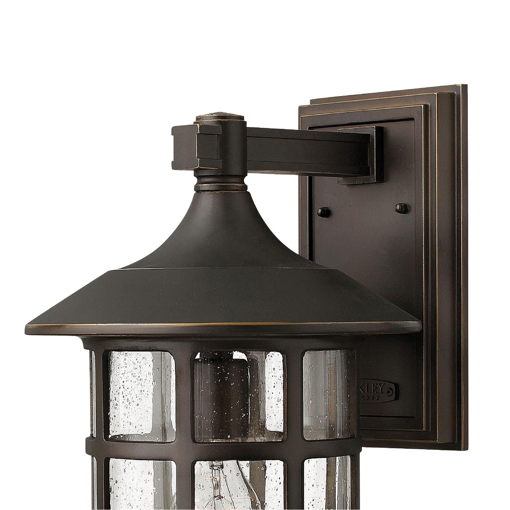 Shown in Oil Rubbed Bronze finish and Clear Seedy glass