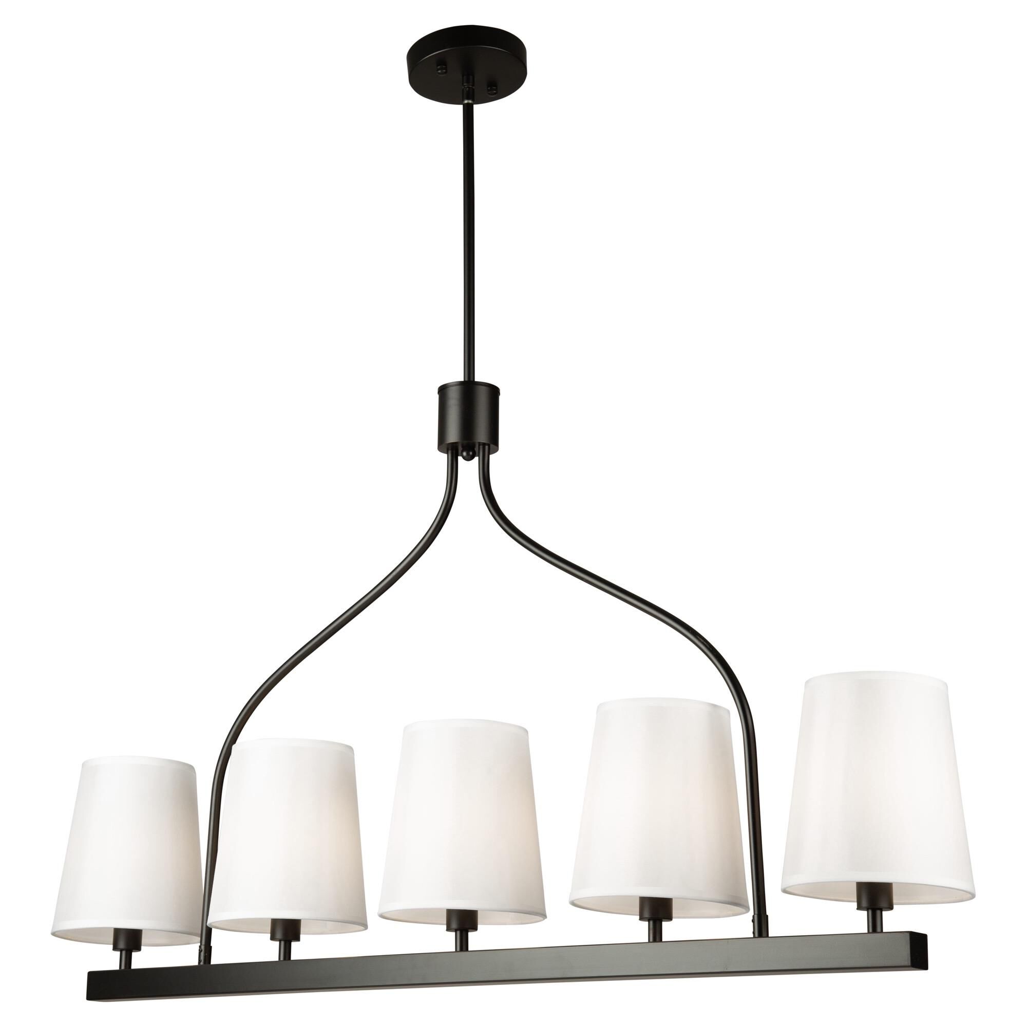 Shown in Black finish and White Linen shade