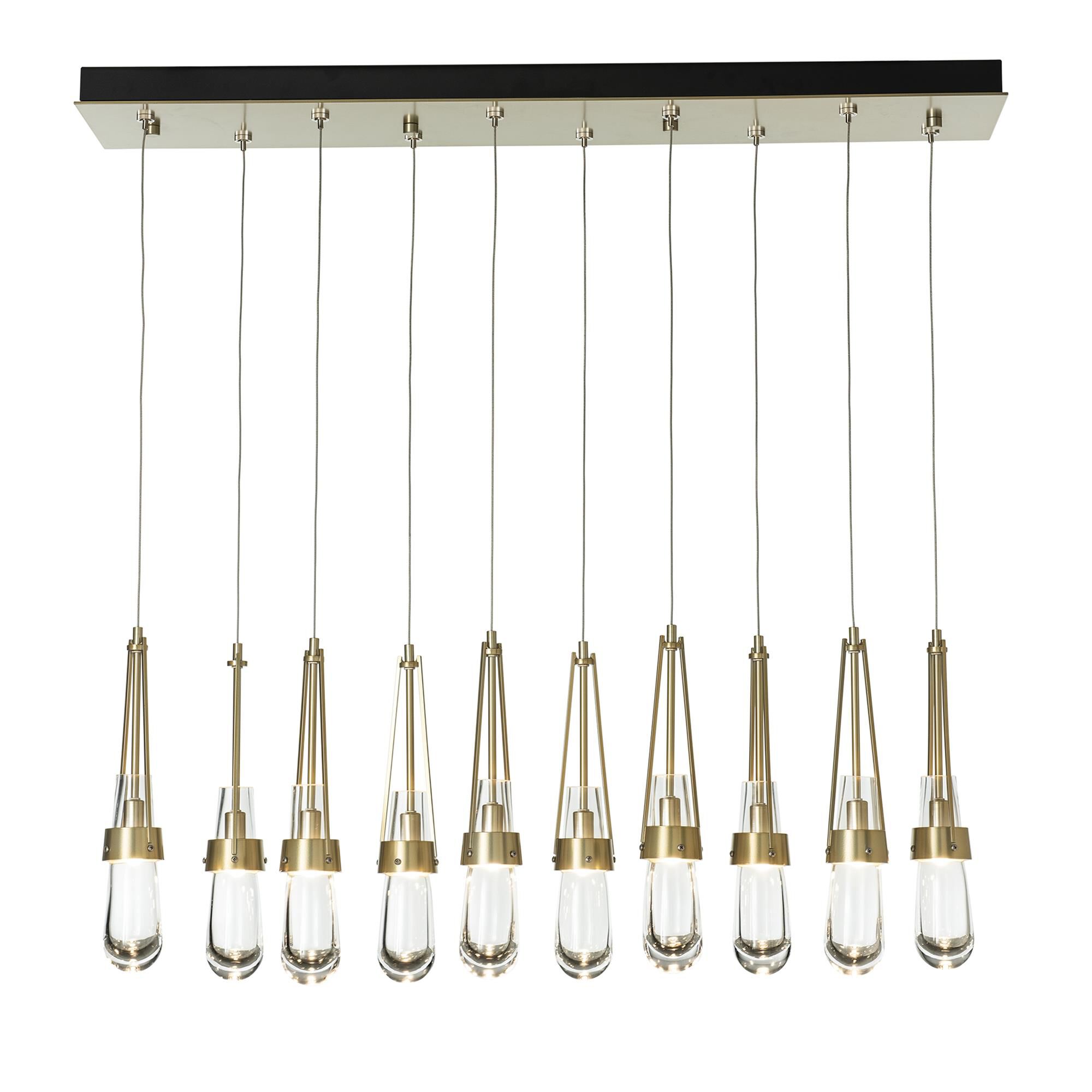 Shown in Modern Brass finish and Clear glass