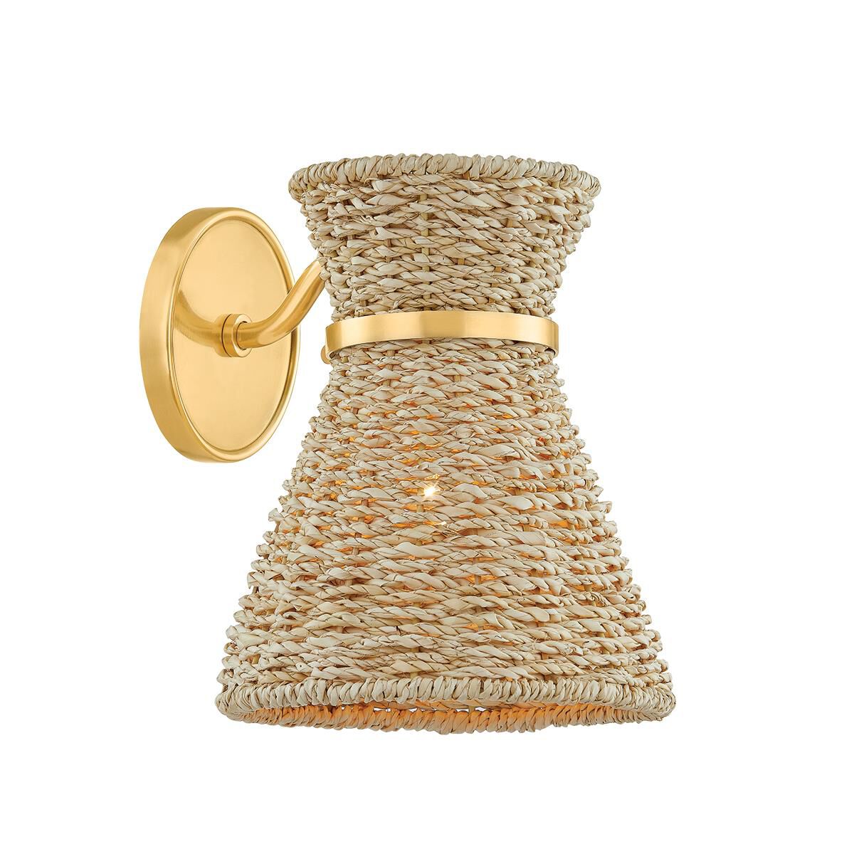 Shown in Aged Brass finish and Seagrass shade