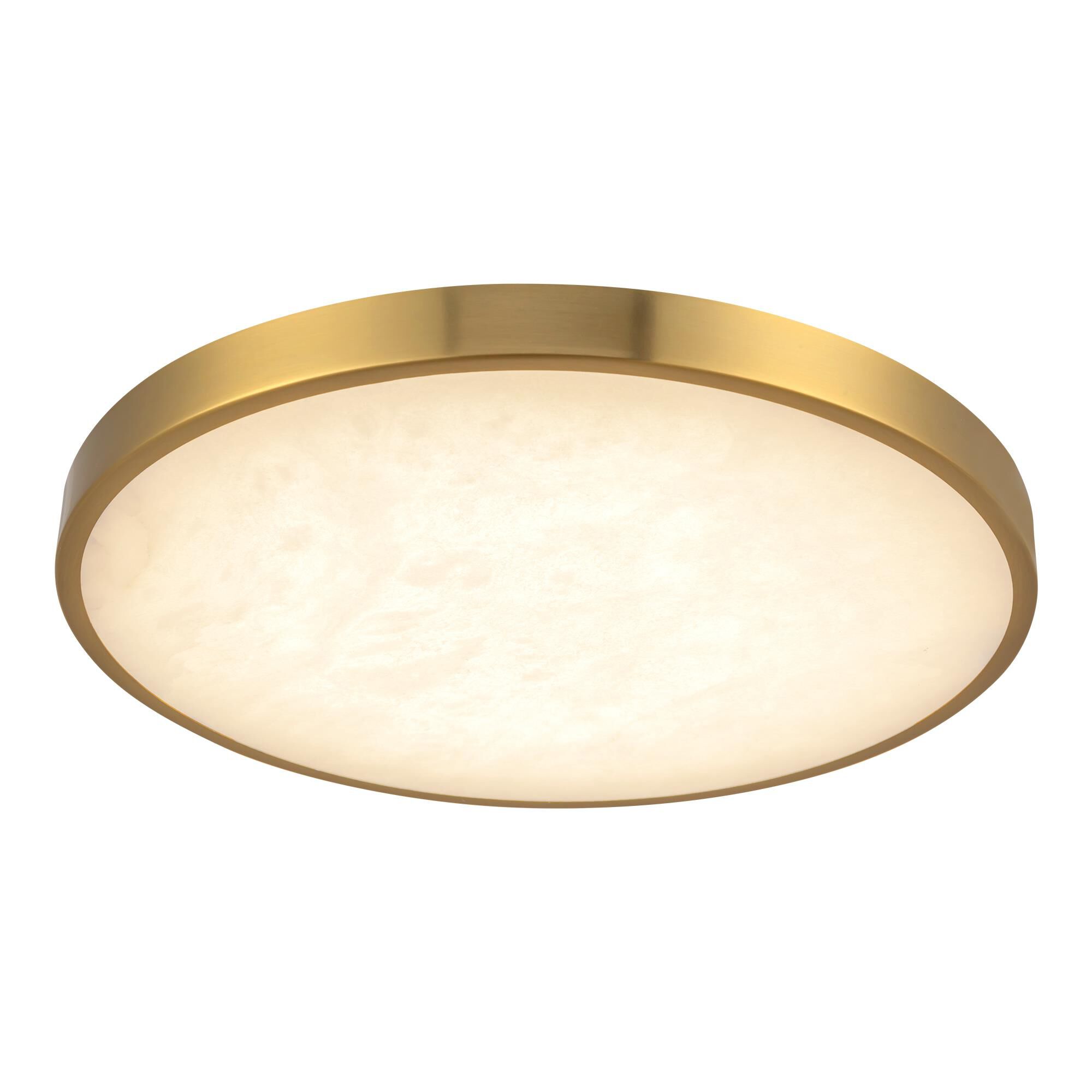 Shown in Brushed Gold finish and Alabaster glass