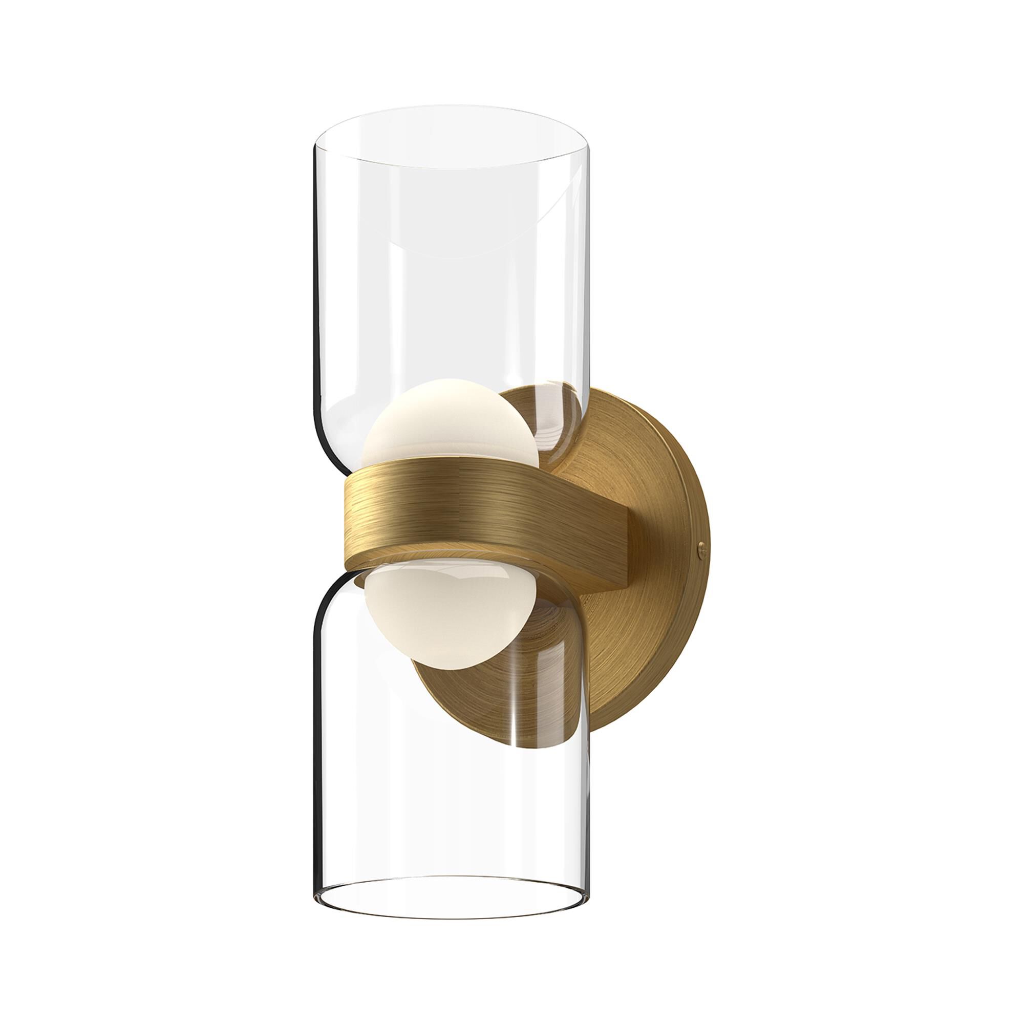 Shown in Brushed Gold/Clear Glass finish