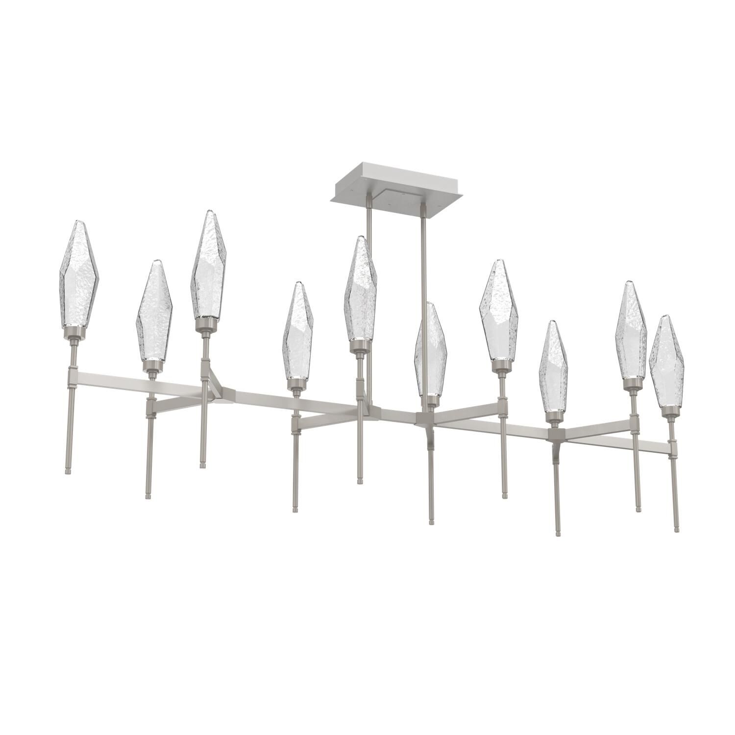 Shown in Metallic Beige Silver finish and Chilled Clear glass