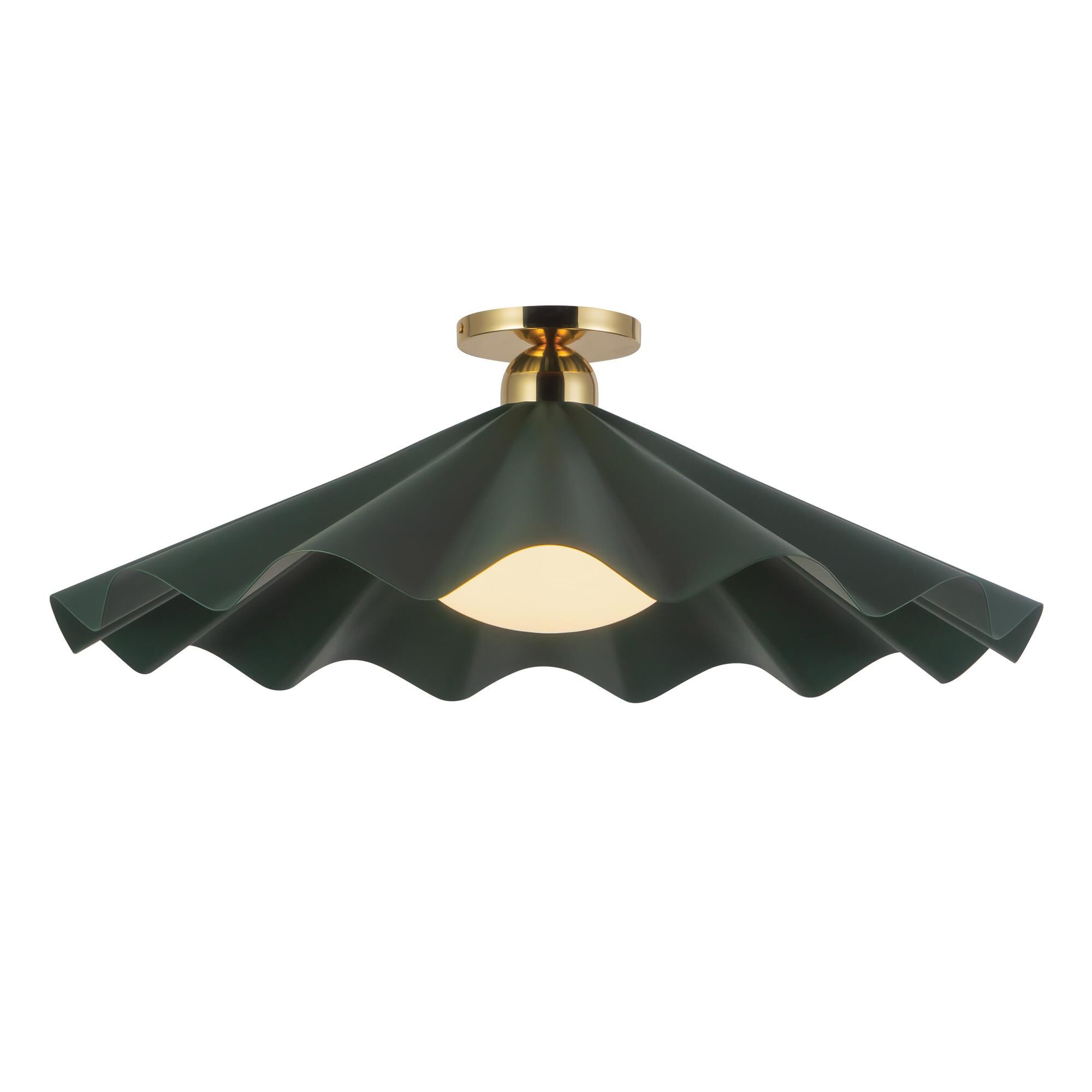 Shown in Pine Green finish and Matte Opal glass