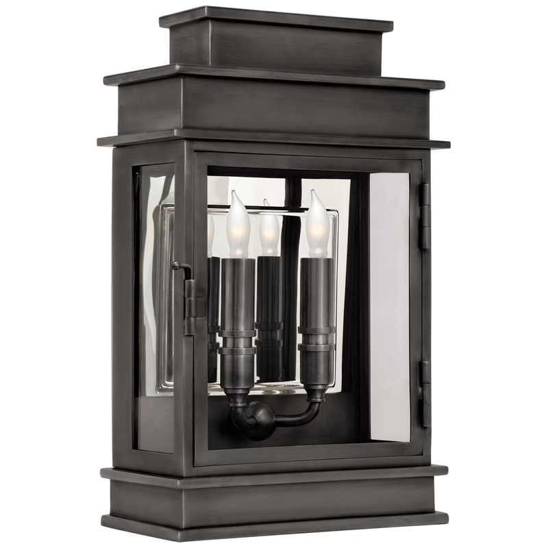 Chapman & Myers Linear Lantern 15 Inch Tall 2 Light Outdoor Wall Light by Visual Comfort Signature Collection