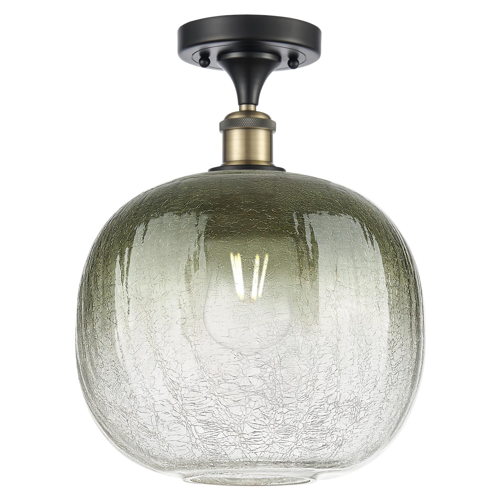 Shown in Black Antique Brass finish and Slate glass