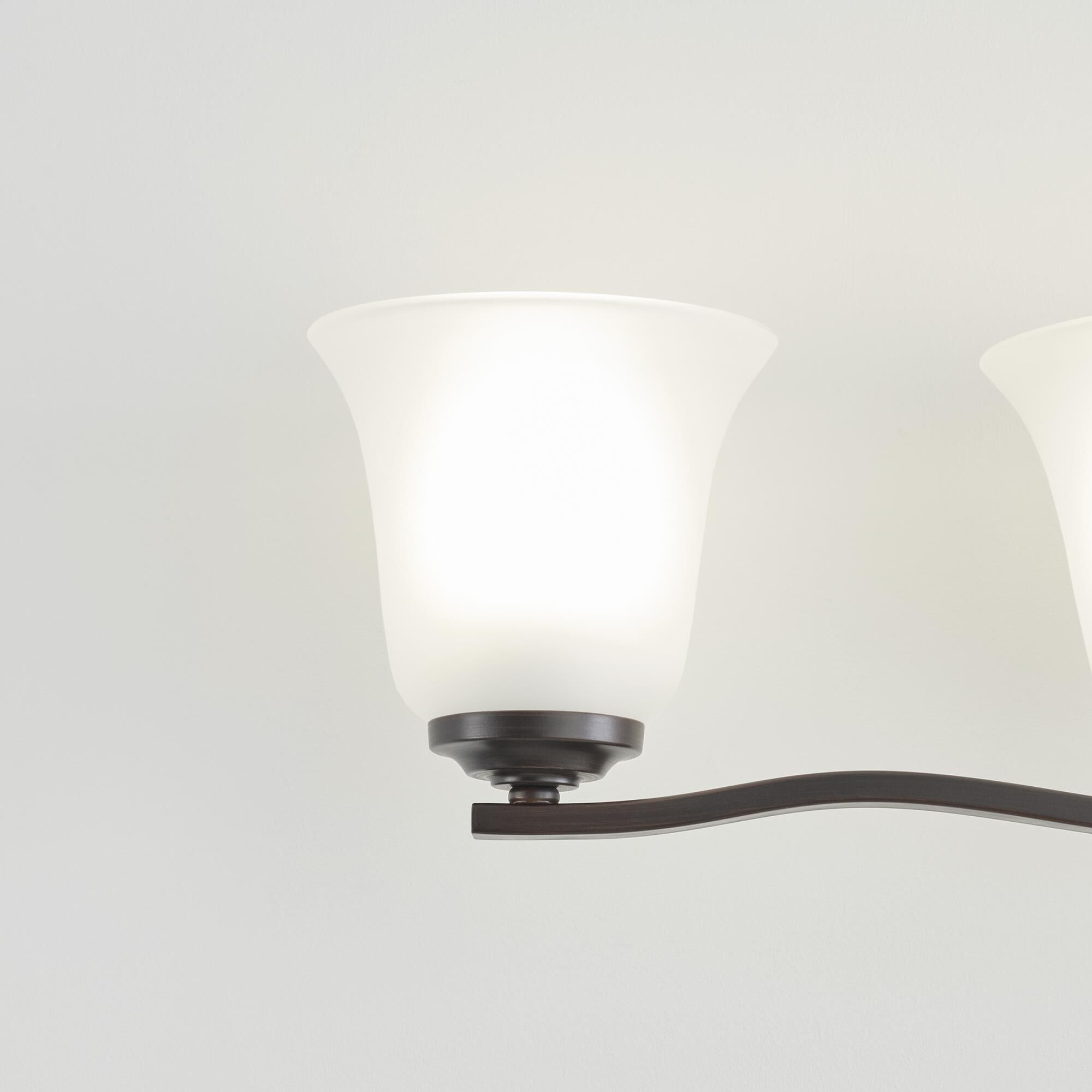 Shown in Bronze finish and Satin Etched glass