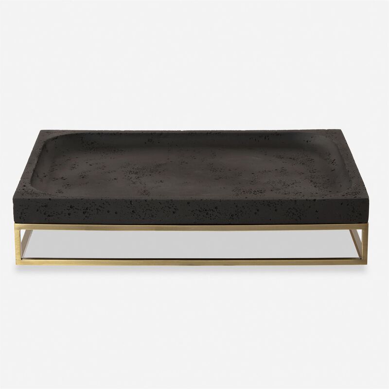 David Frisch Shadowstone 18 Inch Tray by Uttermost