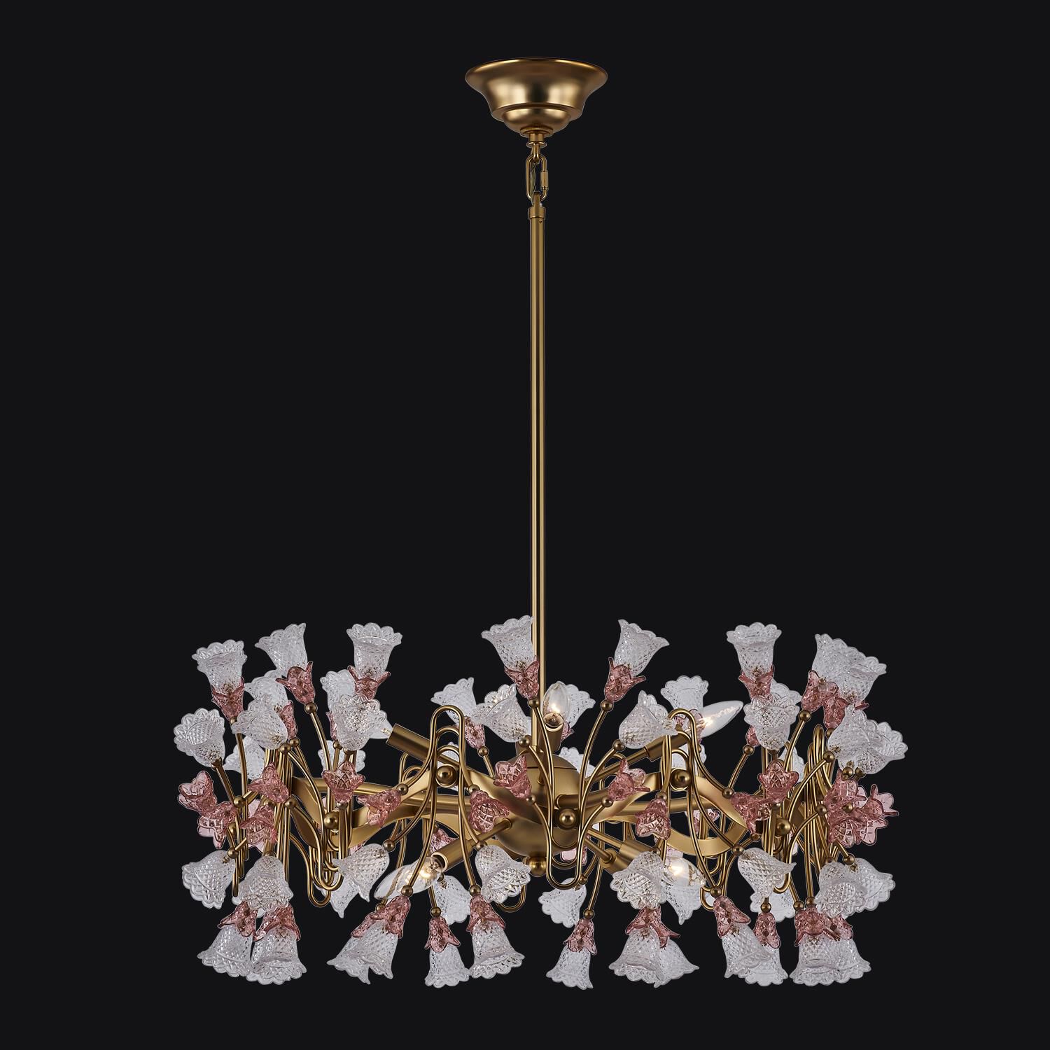 Shown in Antique Brass finish and Vintage Rose crystal