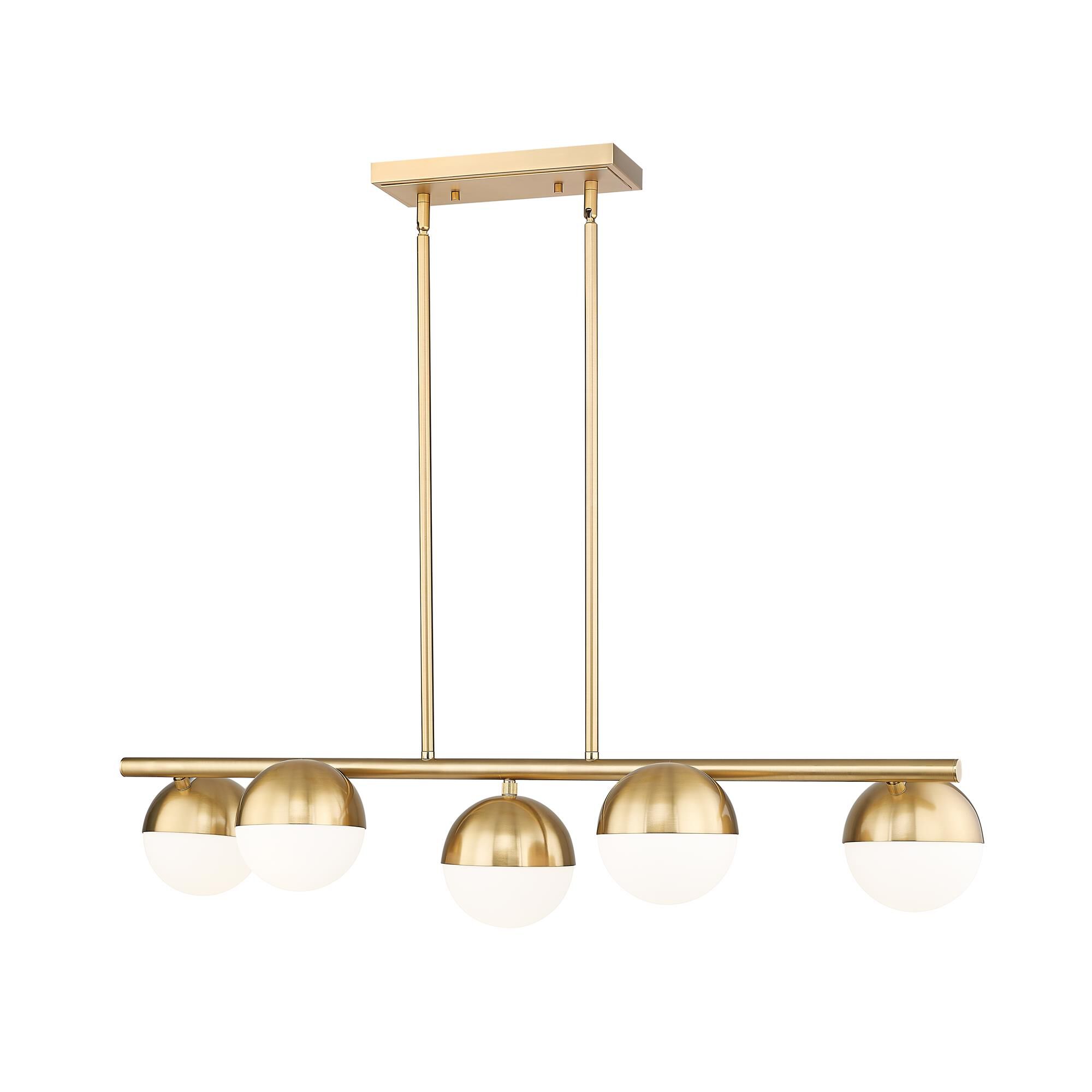 Shown in Modern Gold finish and Matte Opal glass and Matte Opal shade