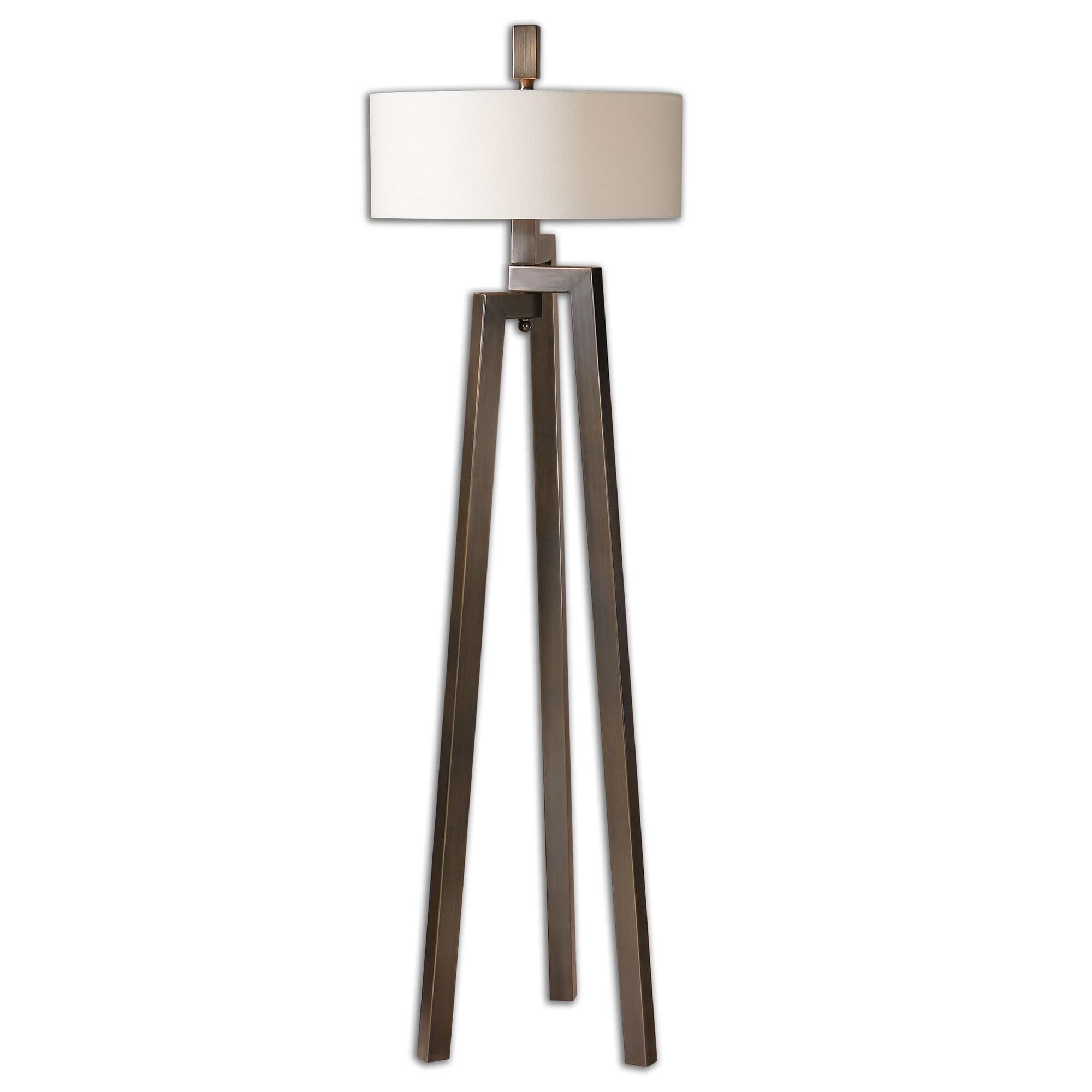 Shown in Brushed Bronze finish and Round Hardback Drum shade
