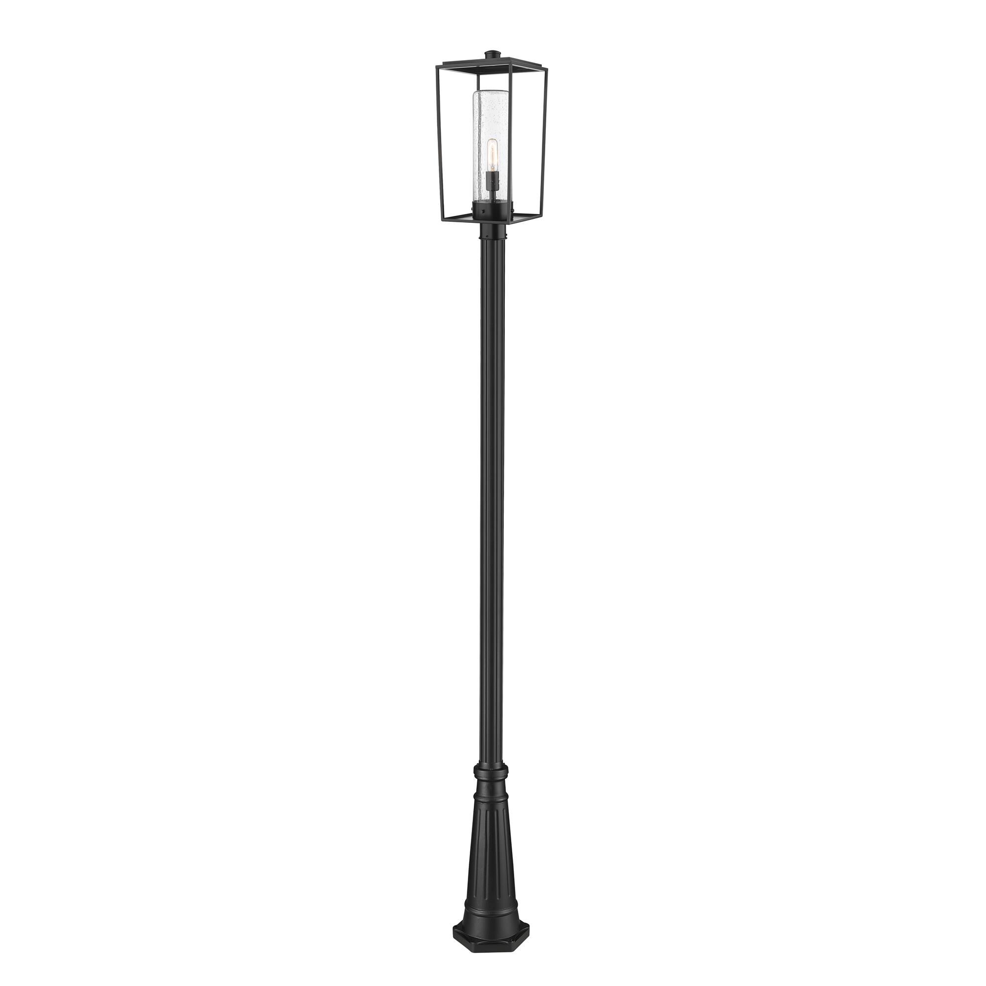 Shown in Black finish and Glass shade