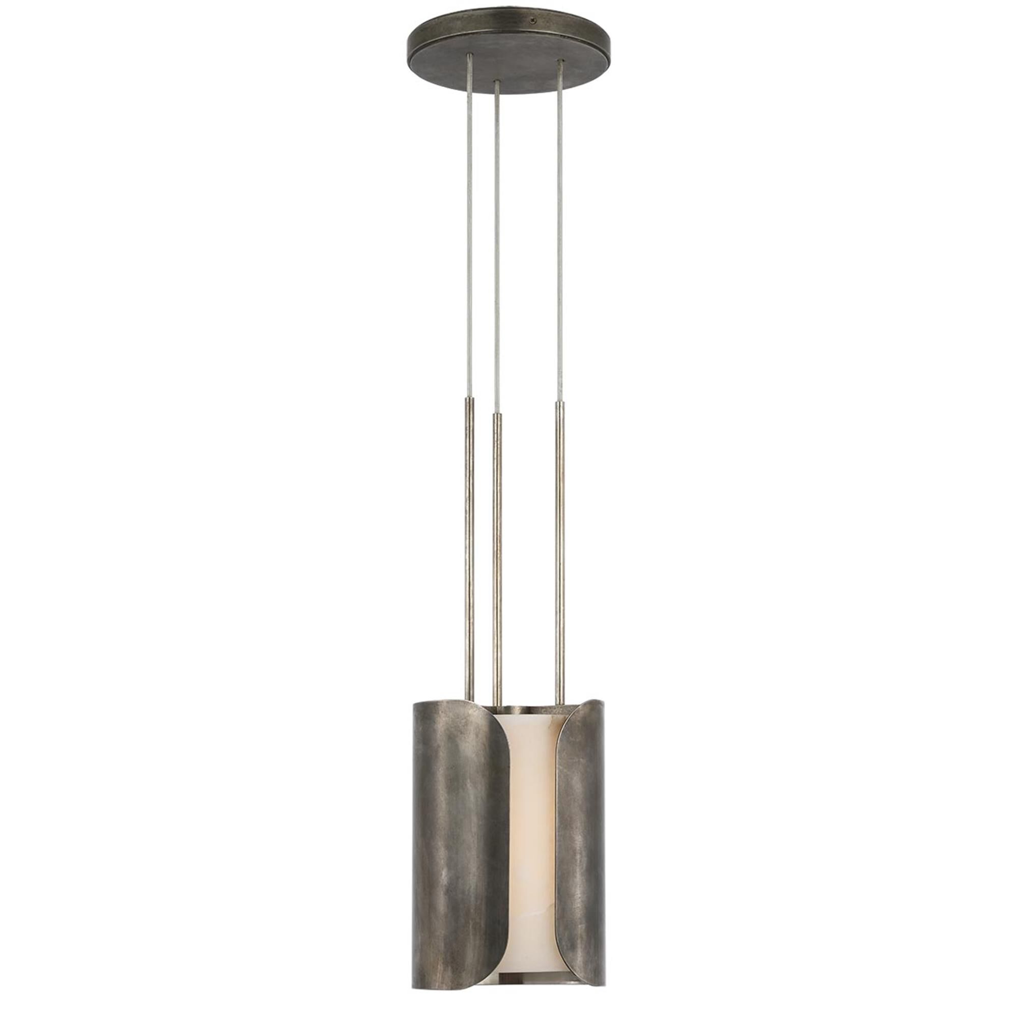 Shown in Mottled Pewter finish and Alabaster shade