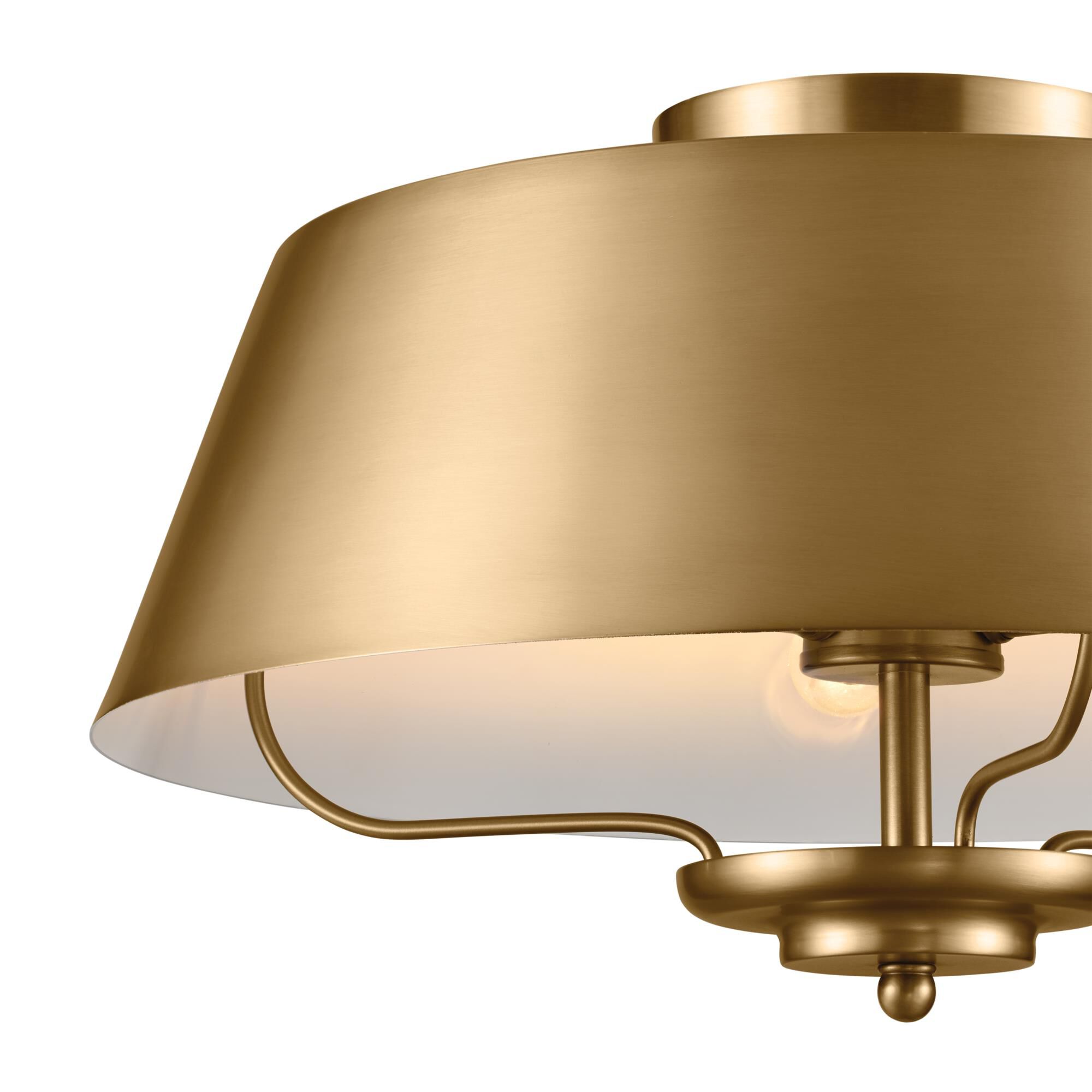 Shown in Brushed Natural Brass finish and Metal shade
