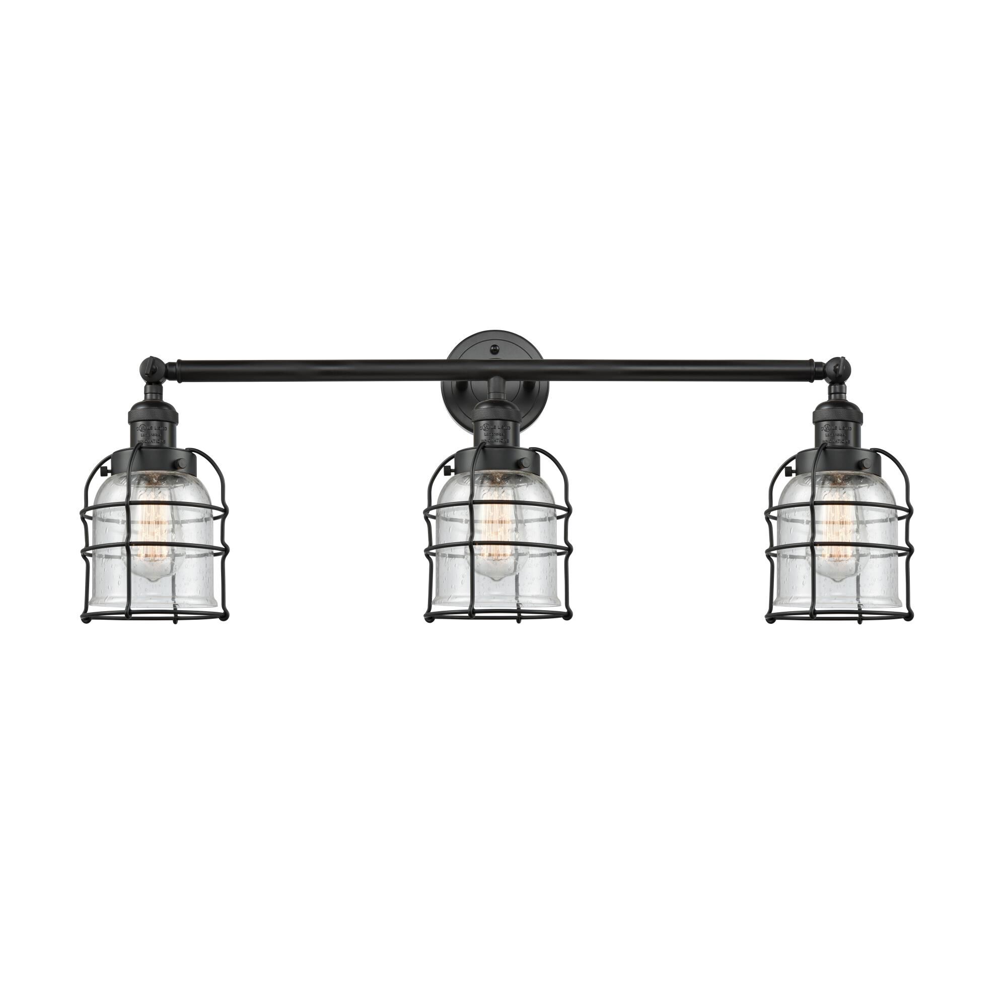 Bruno Marashlian Small Bell Cage 31 Inch 3 Light Bath Vanity Light by Innovations Lighting
