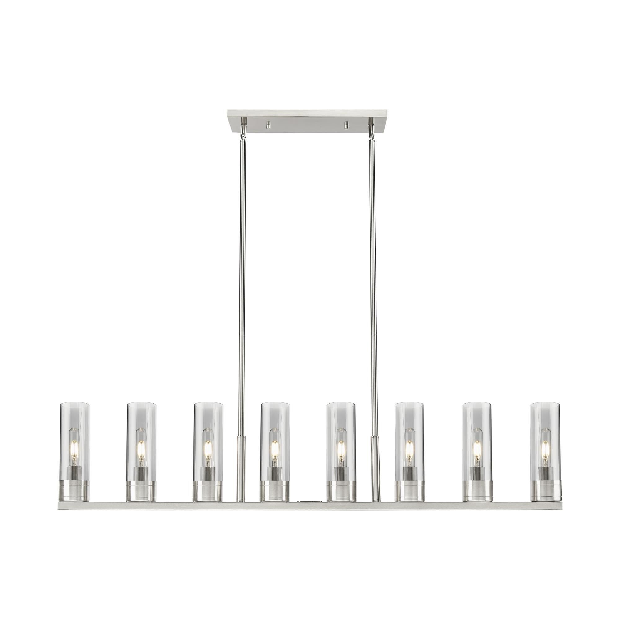 Shown in Satin Nickel finish and Light Smoke glass