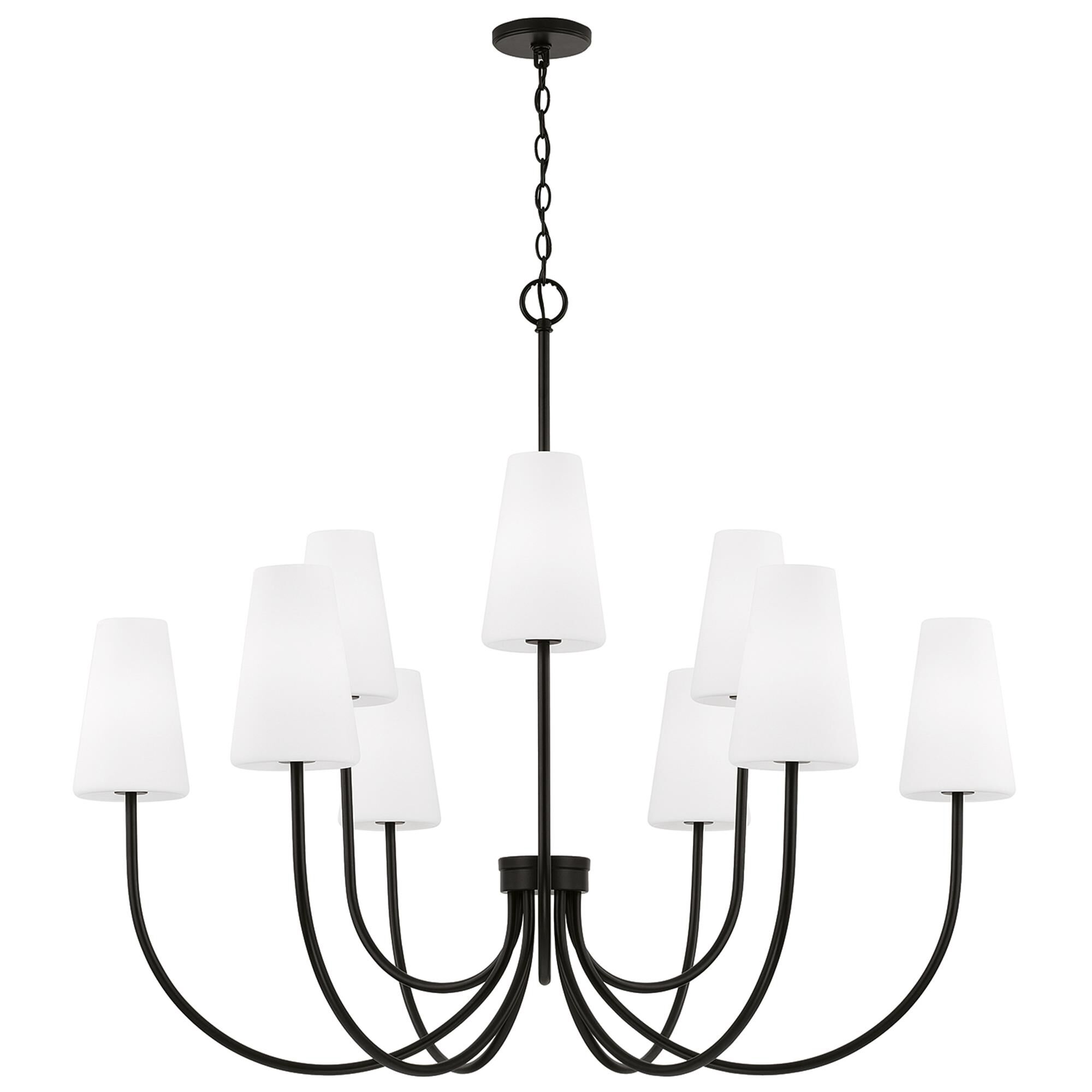 Shown in Matte Black finish and Soft White glass