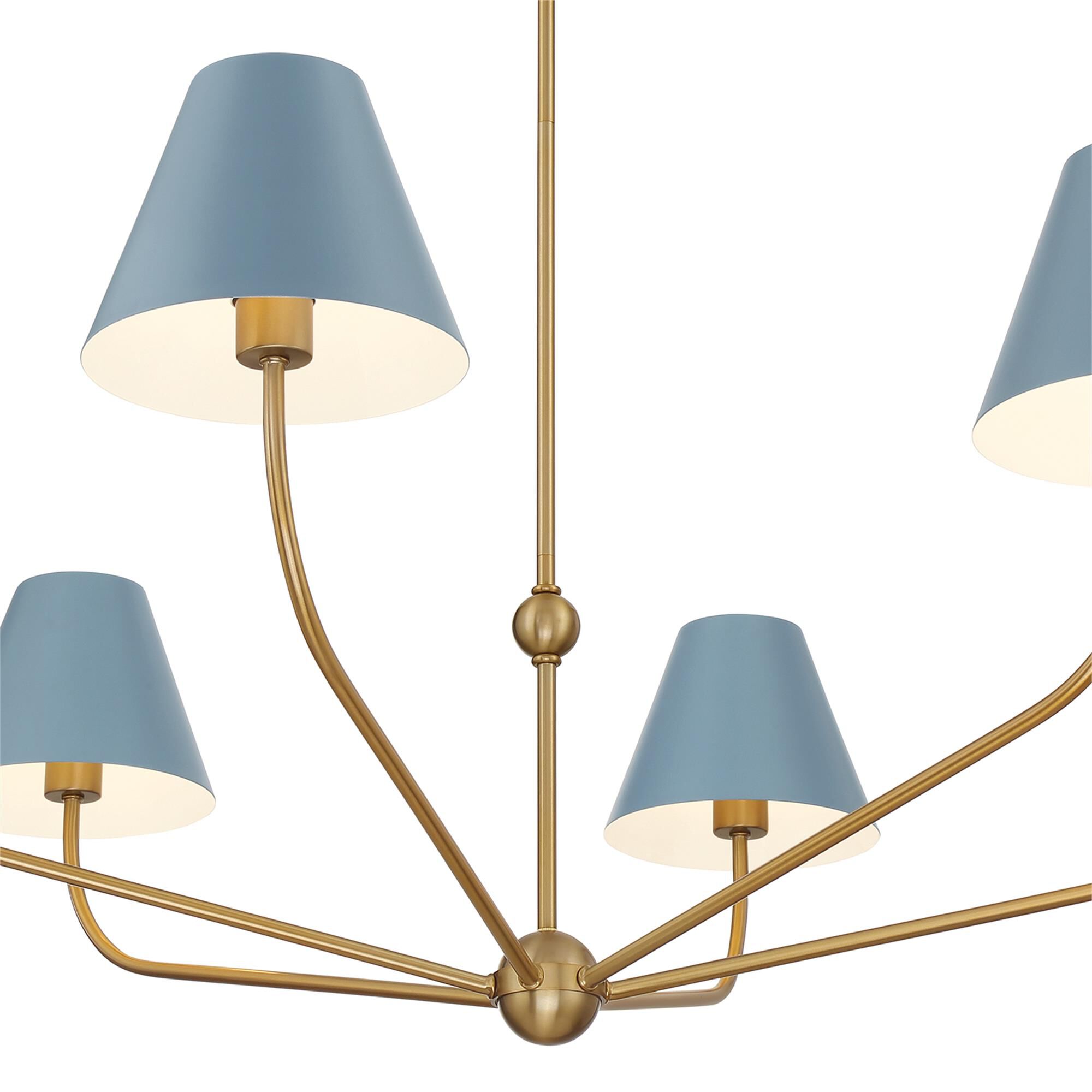 Shown in Vibrant Gold and Blue finish and Steel shade