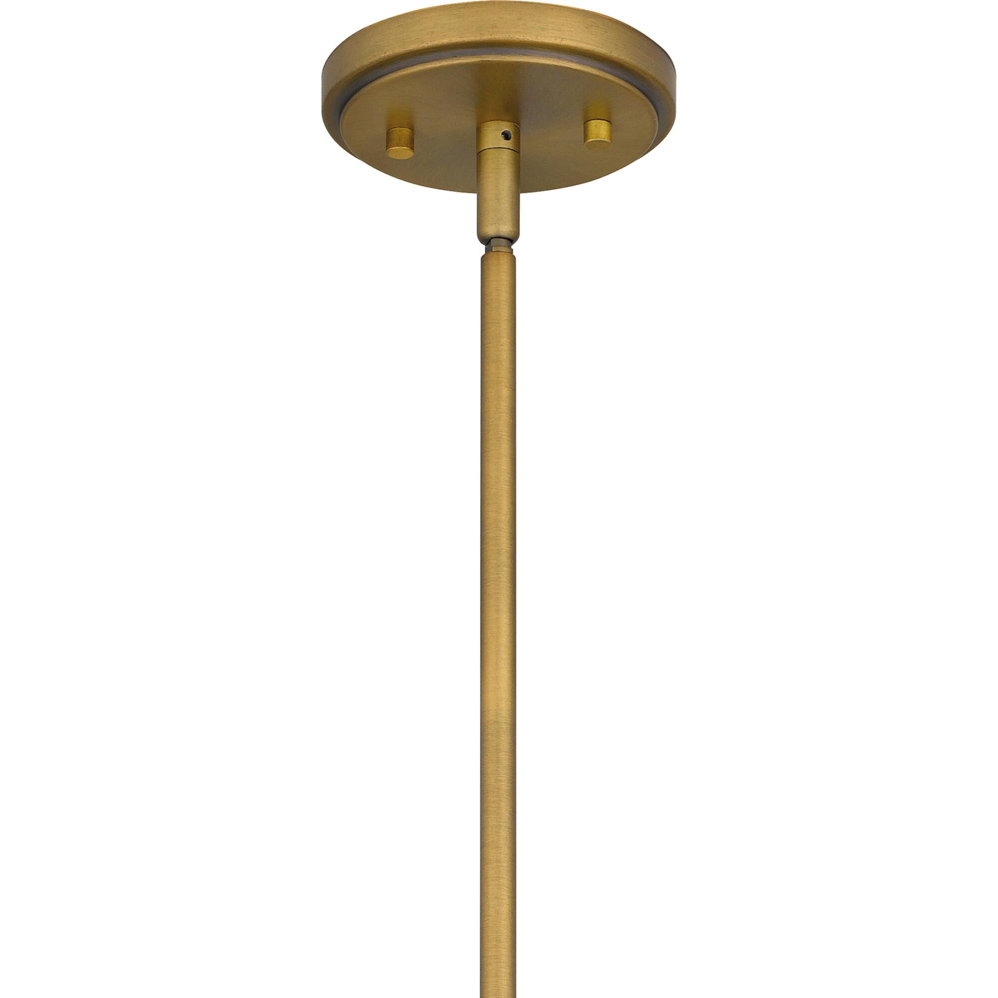 Shown in Aged Brass finish and Metal shade