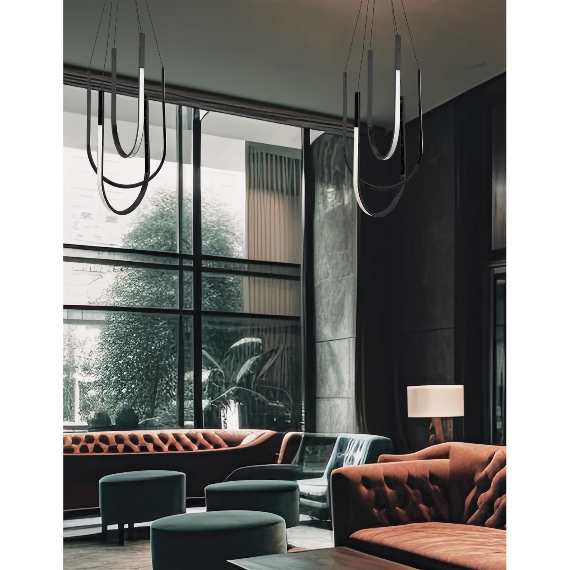 Shown in Matte Black finish and White shade