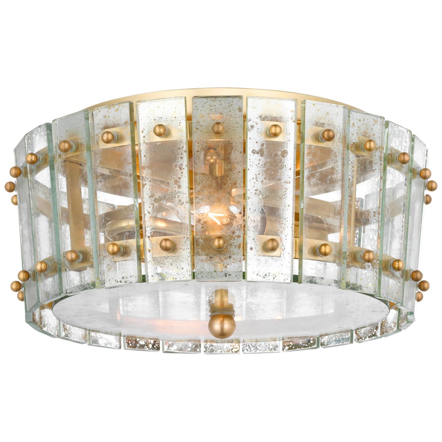 Shown in Hand-Rubbed Antique Brass finish and Antique Mirror glass