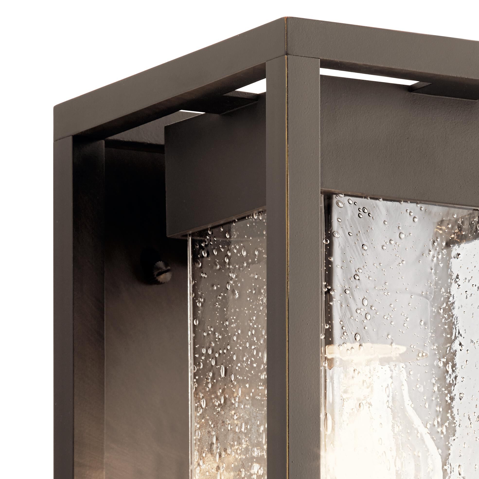 Shown in Olde Bronze finish and Clear Seeded glass