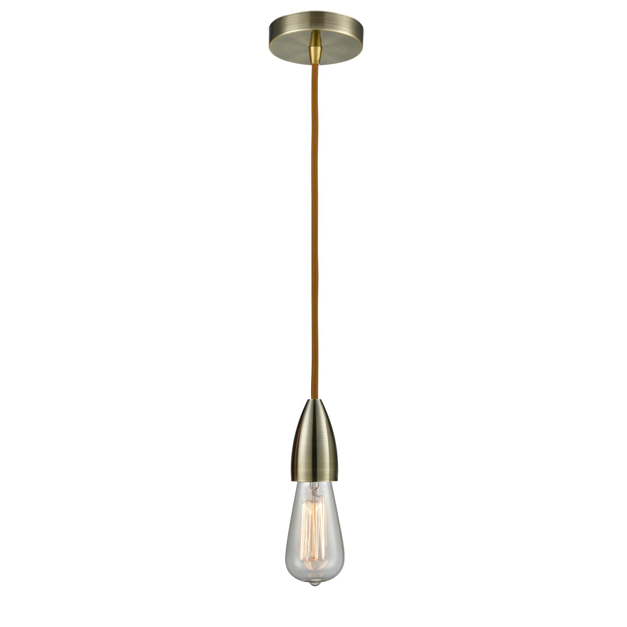 Shown in Antique Brass finish and Antique Brass Fairchild Socket Cover accent