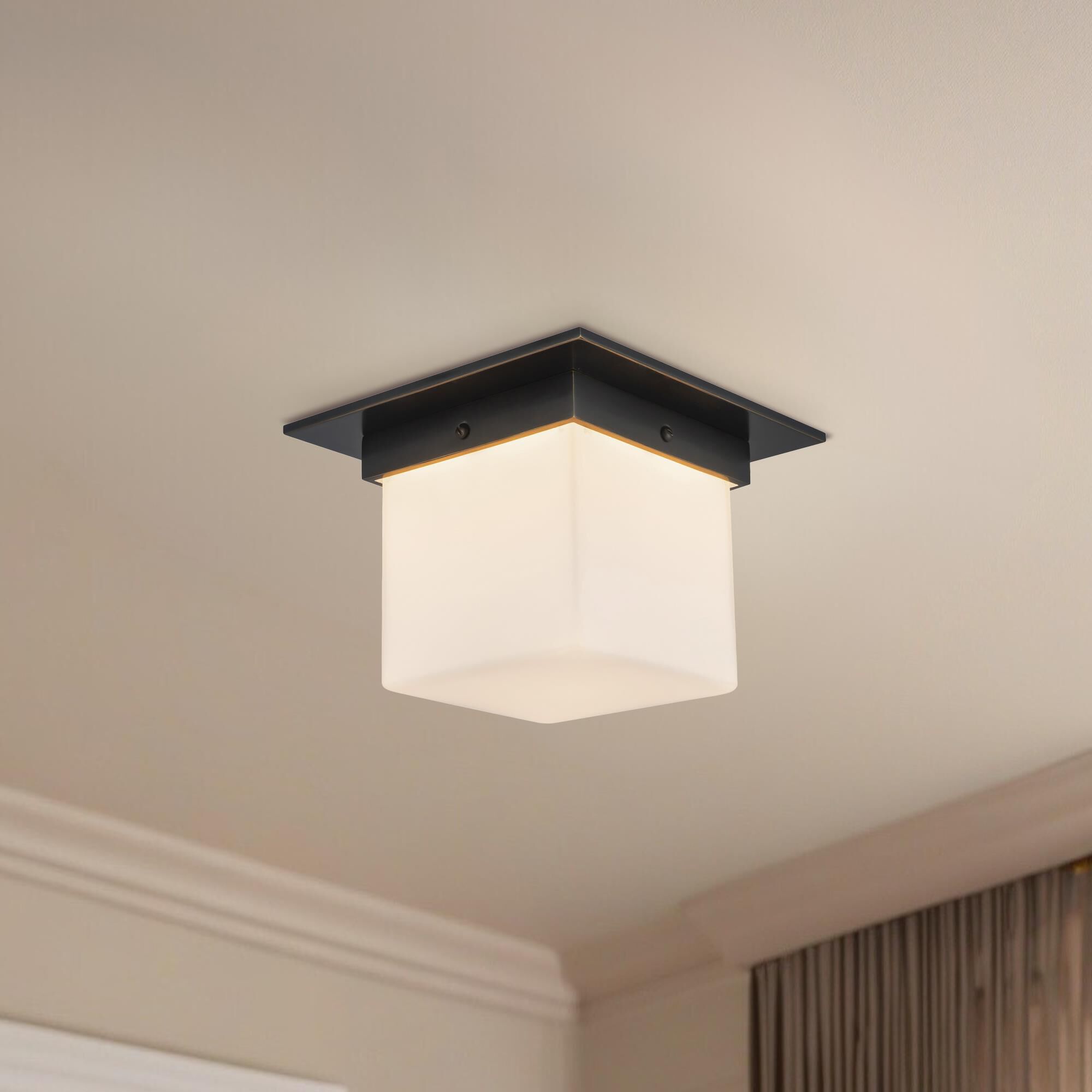 Shown in Urban Bronze finish and Matte Opal glass