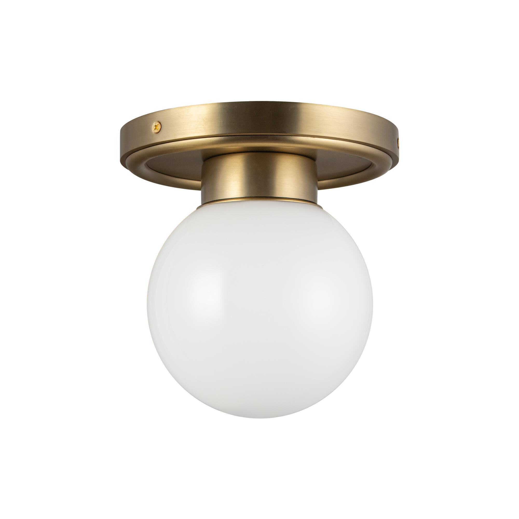 Shown in Brushed Gold/Glossy Opal Glass|matte Black/Glossy Opal Glass finish and Glossy Opal glass and Glossy Opal Glass shade