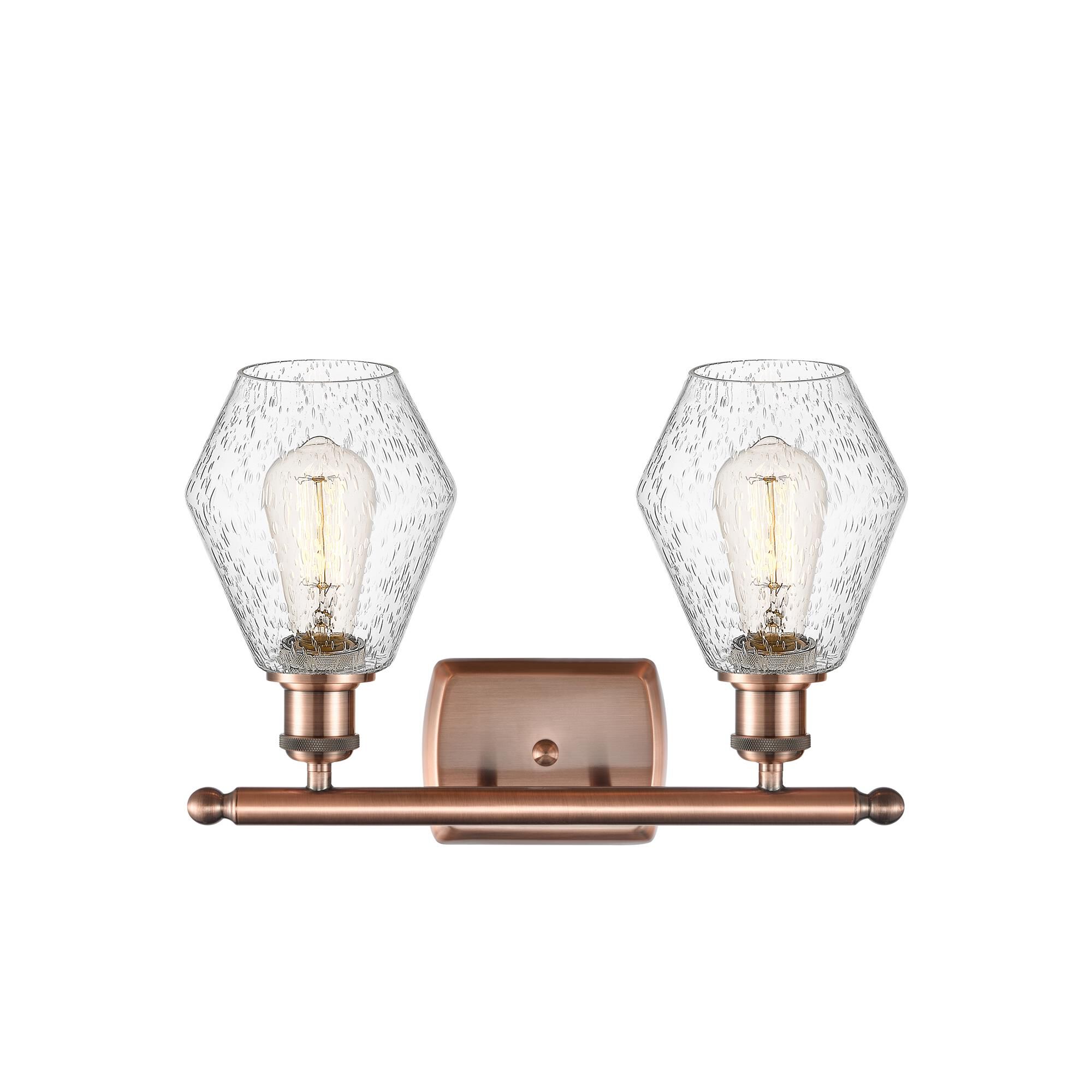 Shown in Antique Copper  finish and Seedy glass