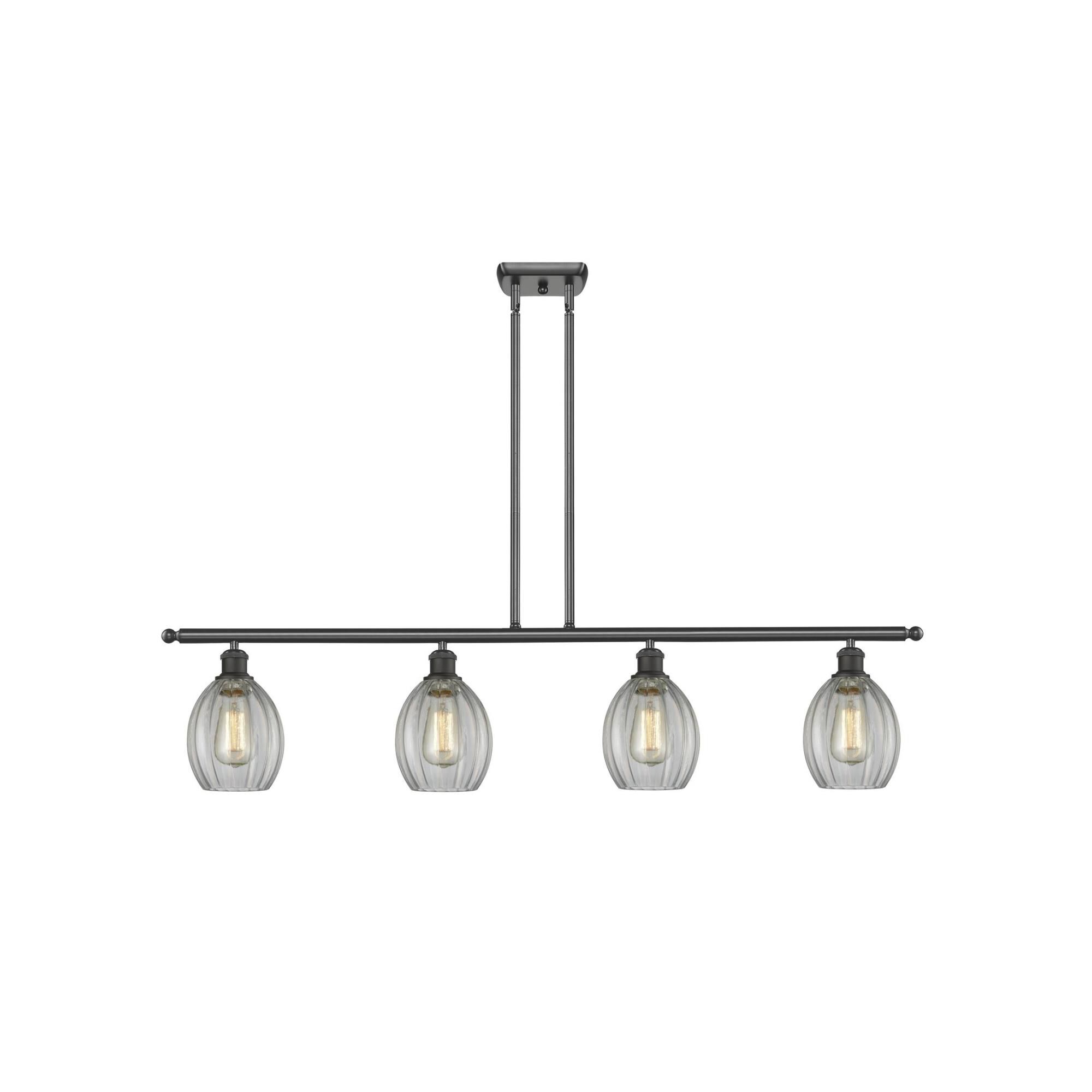 Shown in Oil Rubbed Bronze finish and Clear Fluted glass