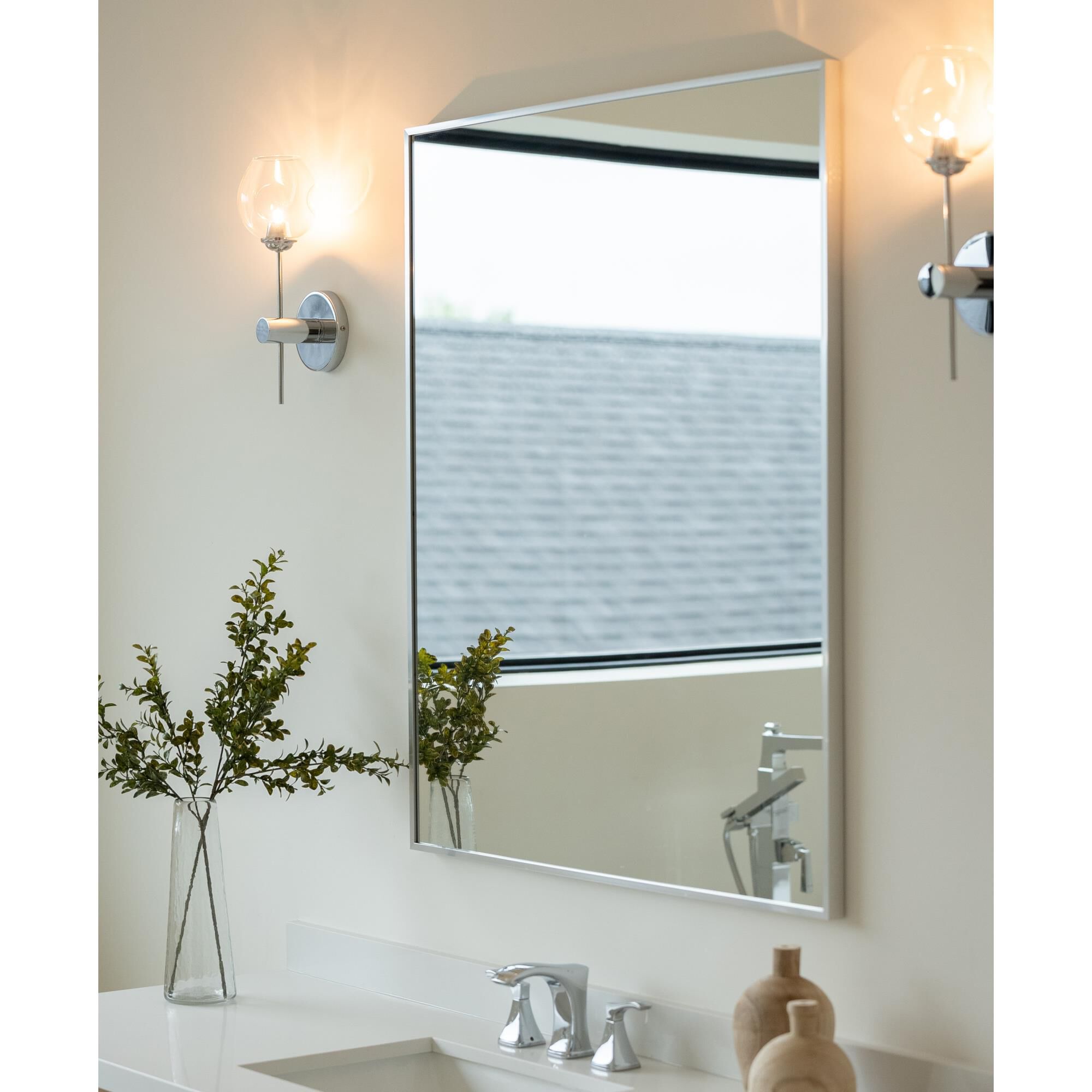 Shown in Polished Chrome finish and Clear accent