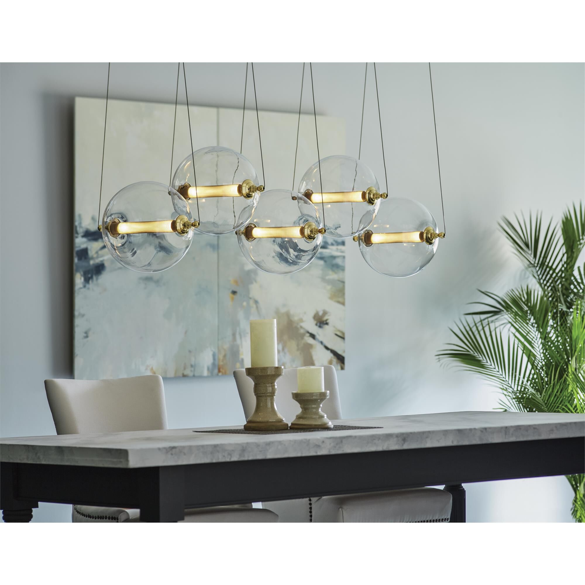 Shown in Brass with Black finish and Clear with frost glass