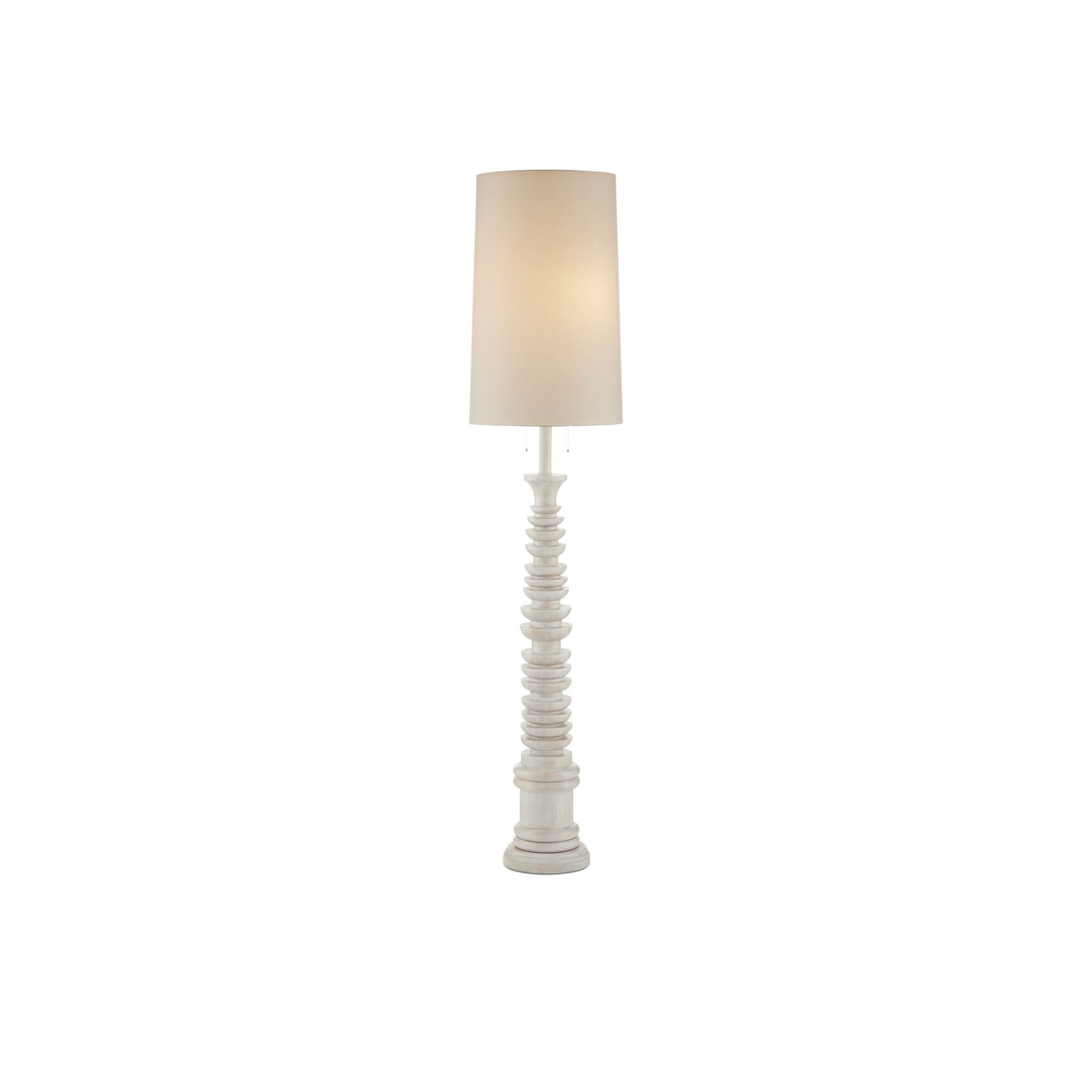 Shown in Whitewash finish and Off-White Linen shade
