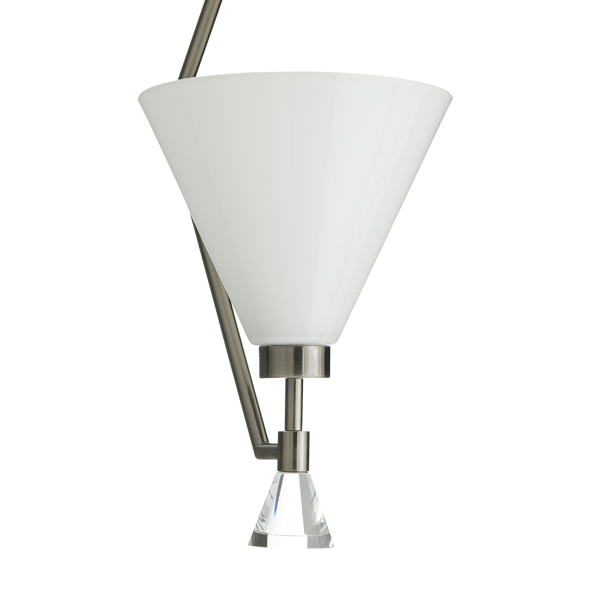 Shown in Dark Vintage Silver finish and Opal glass