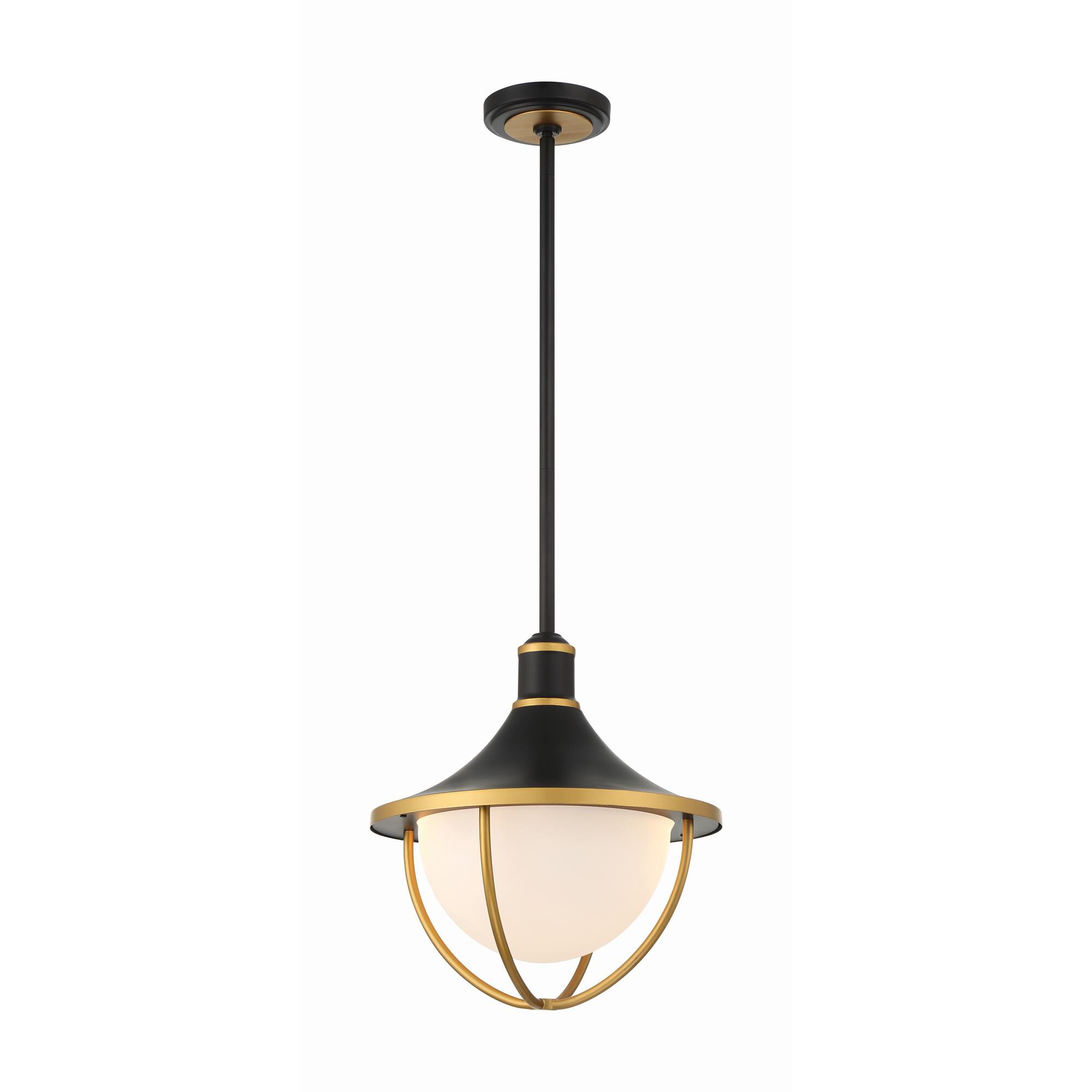 Shown in Matte Black + Textured Gold finish and White glass