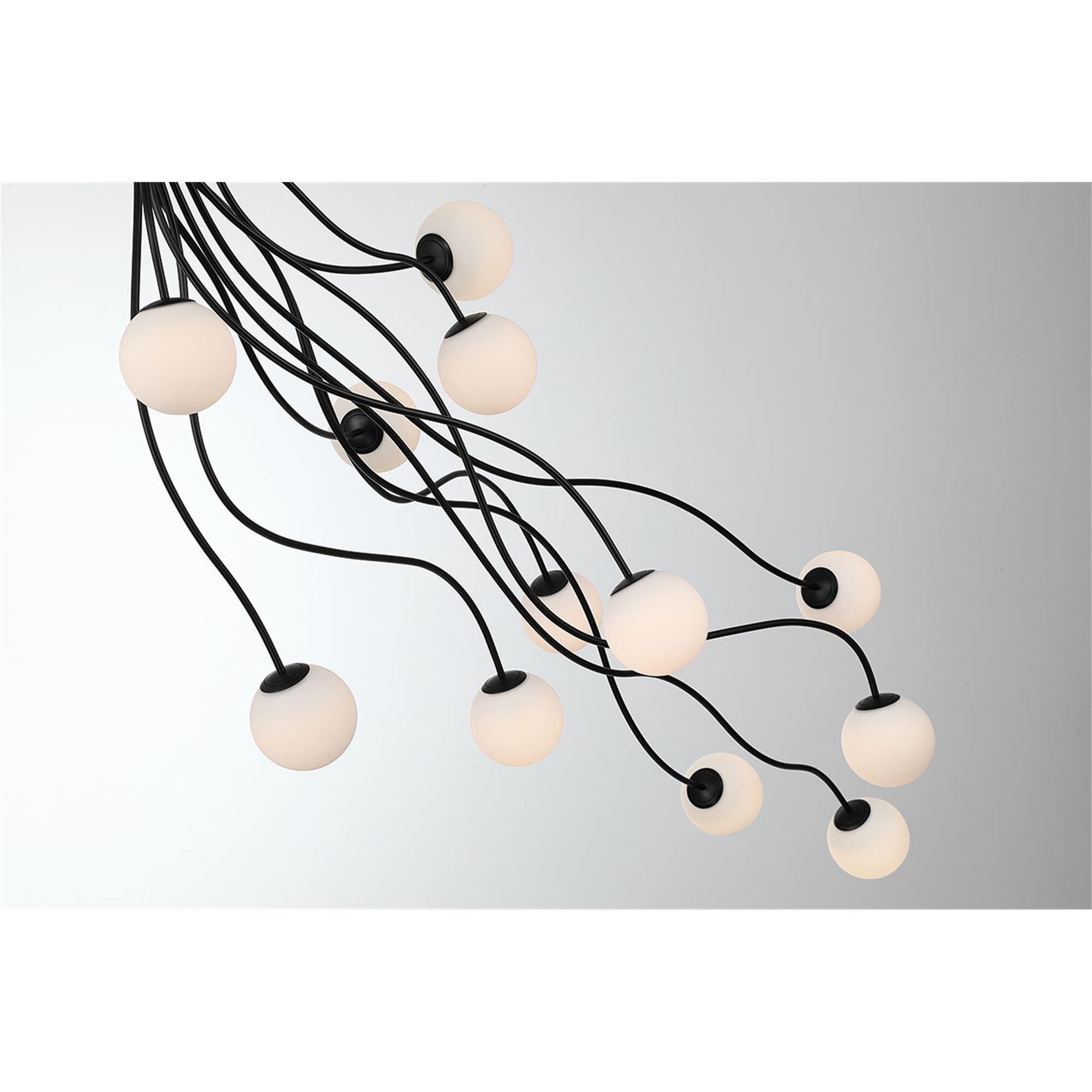Shown in Matte Black finish and Opal Etched glass