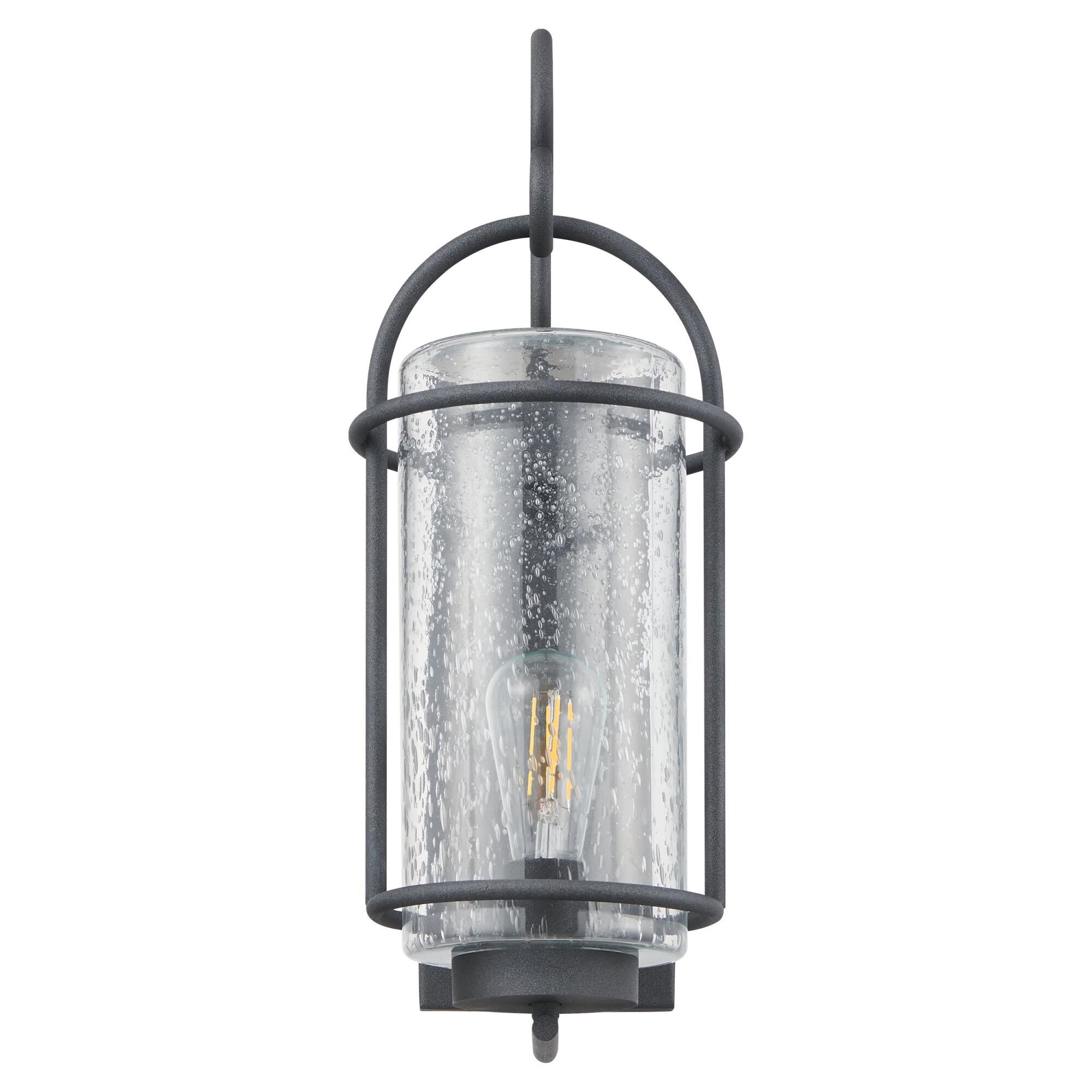 Shown in Weathered Zinc finish and Clear Seeded glass