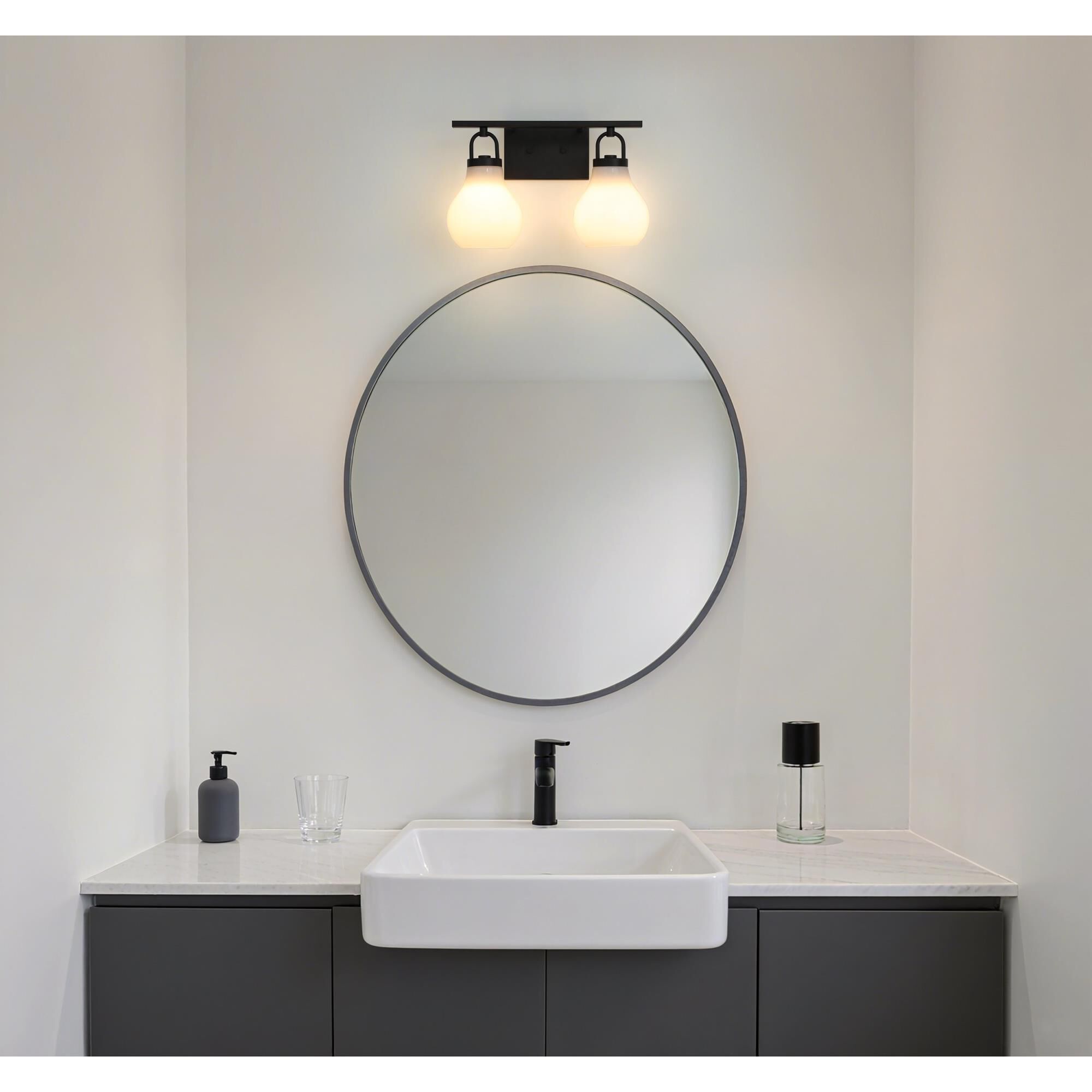 Shown in Matte Black finish and Opal glass