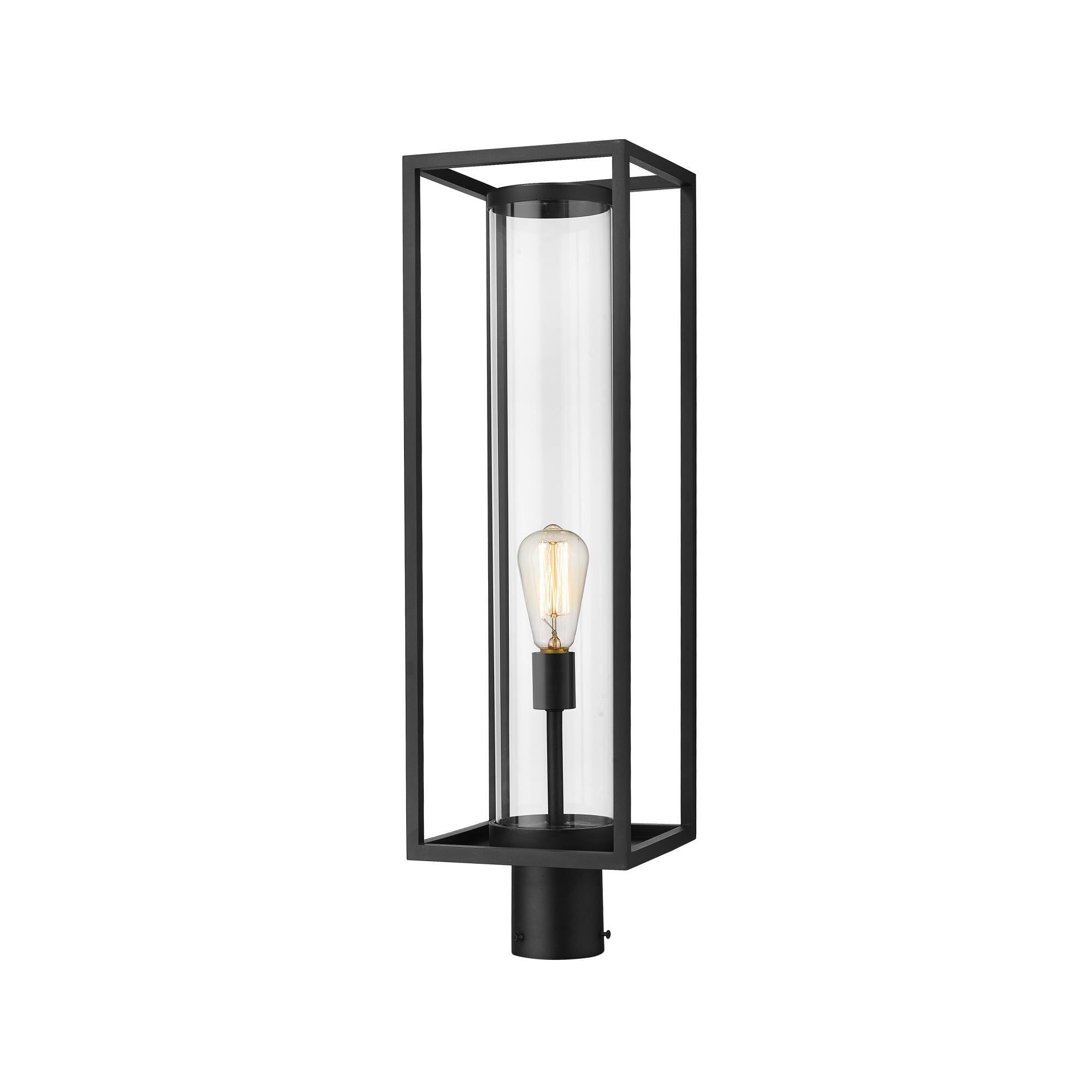 Shown in Black finish and Glass shade