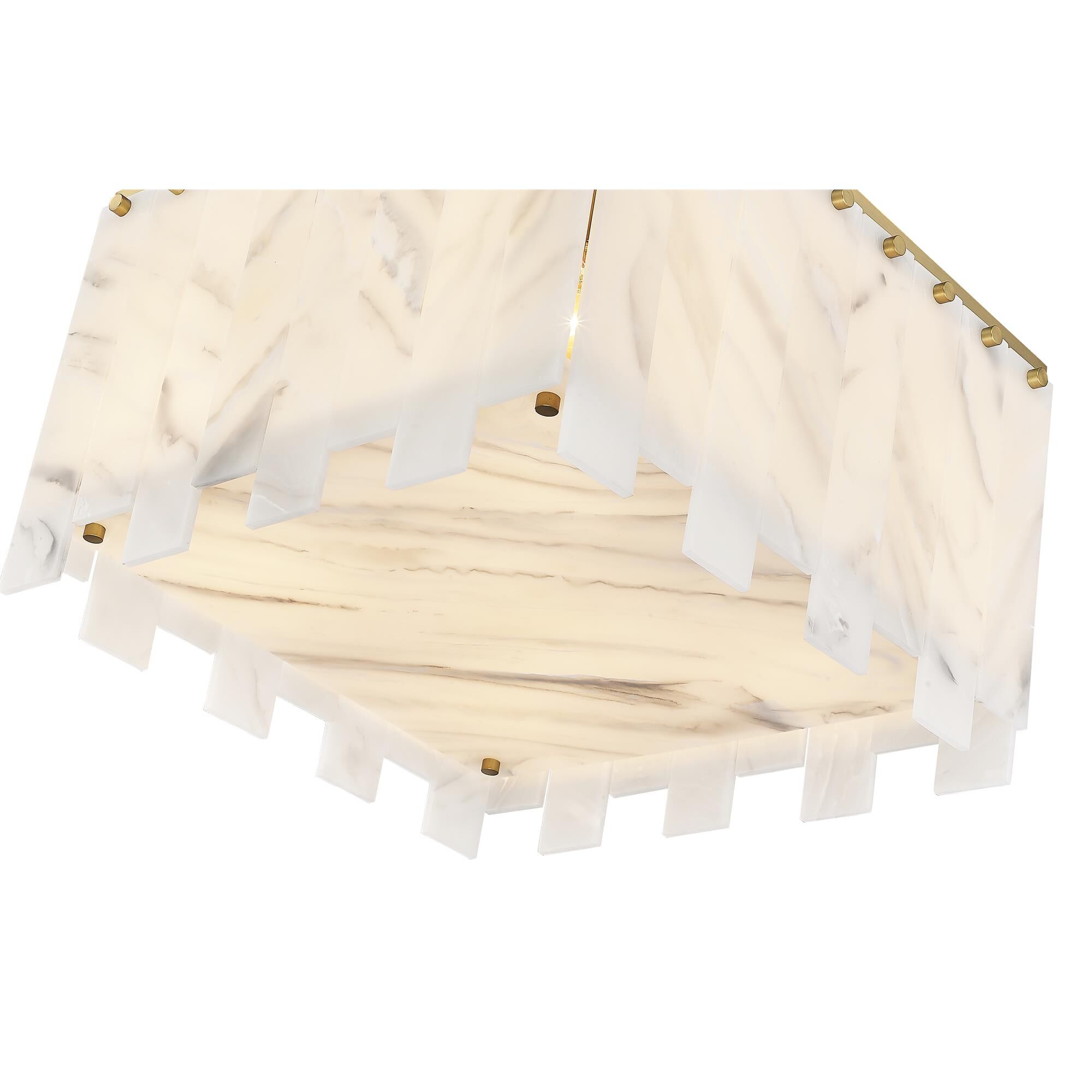 Shown in Rubbed Brass finish and Alabaster Resin shade