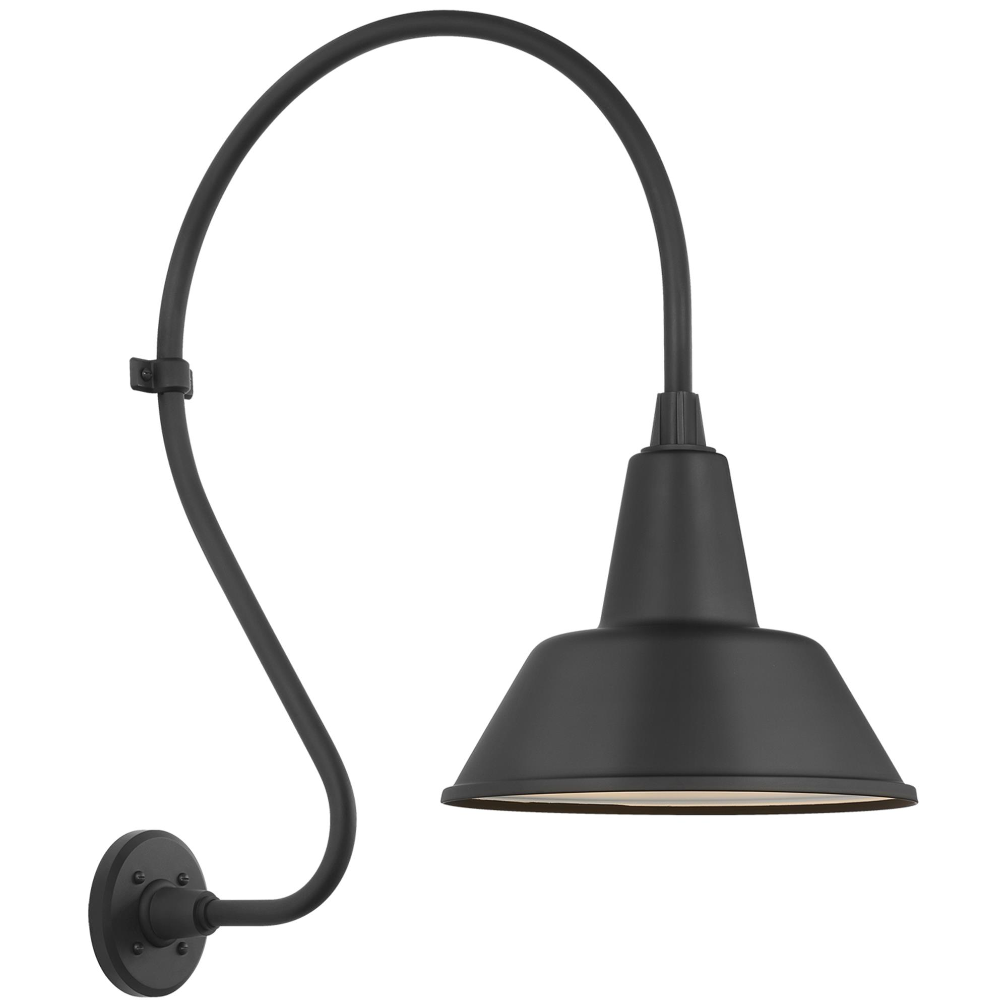 Shown in Matte Black finish and Black shade