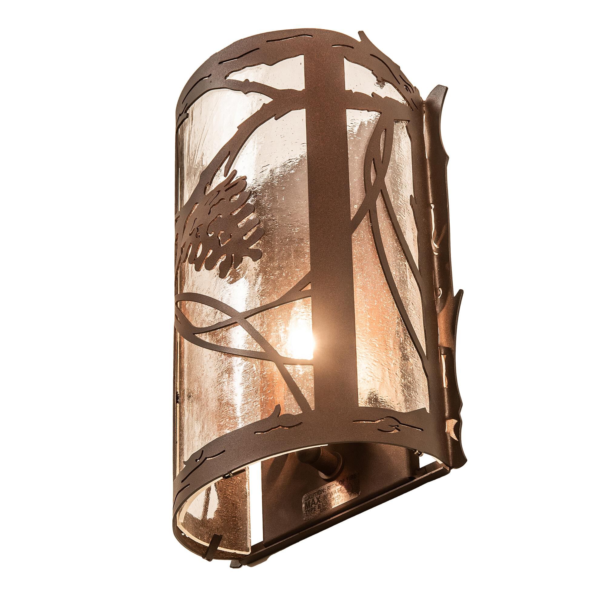 Shown in Wrought Iron finish and Seeded  Or Acrylic glass