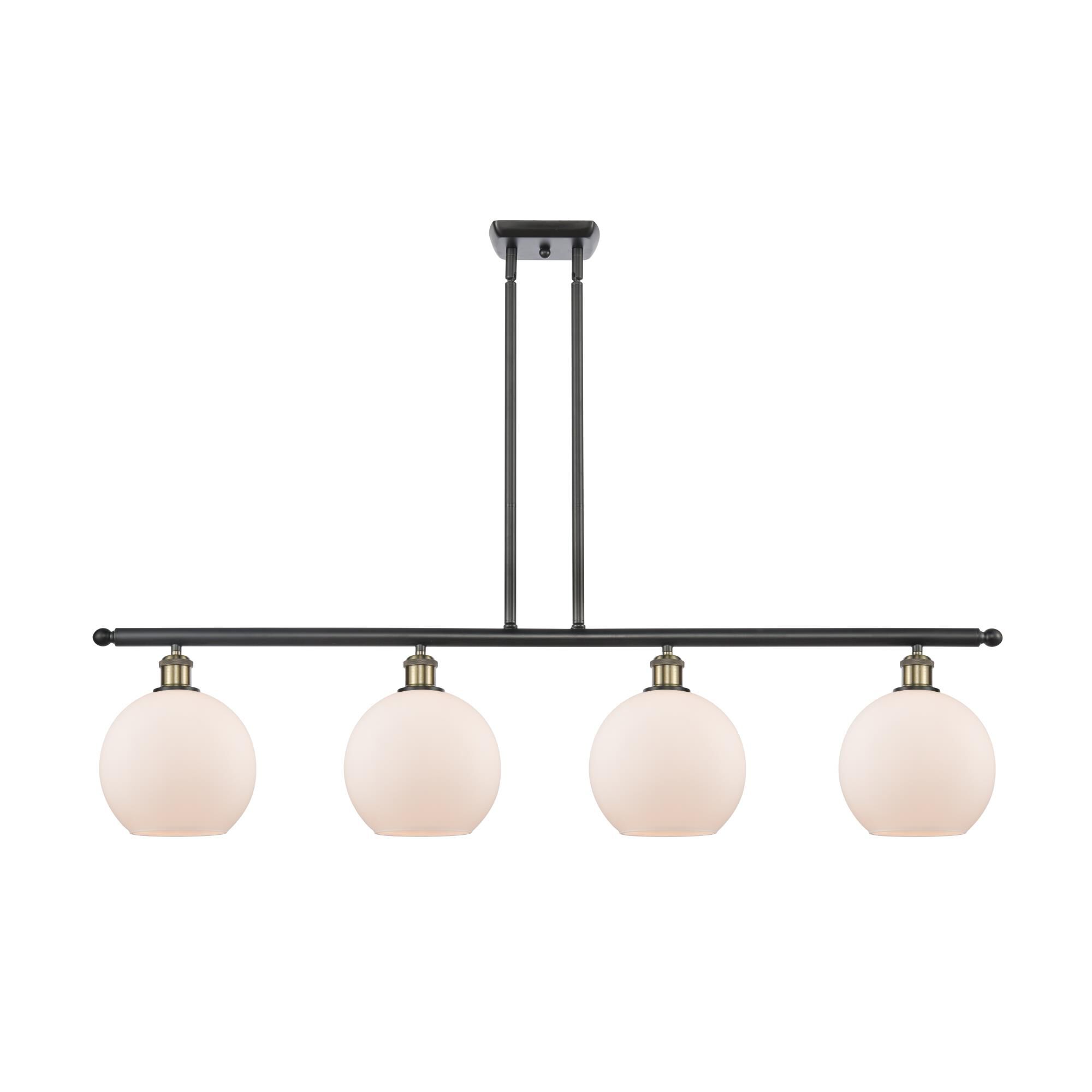 Shown in Black Antique Brass finish and Sphere glass and Glass shade