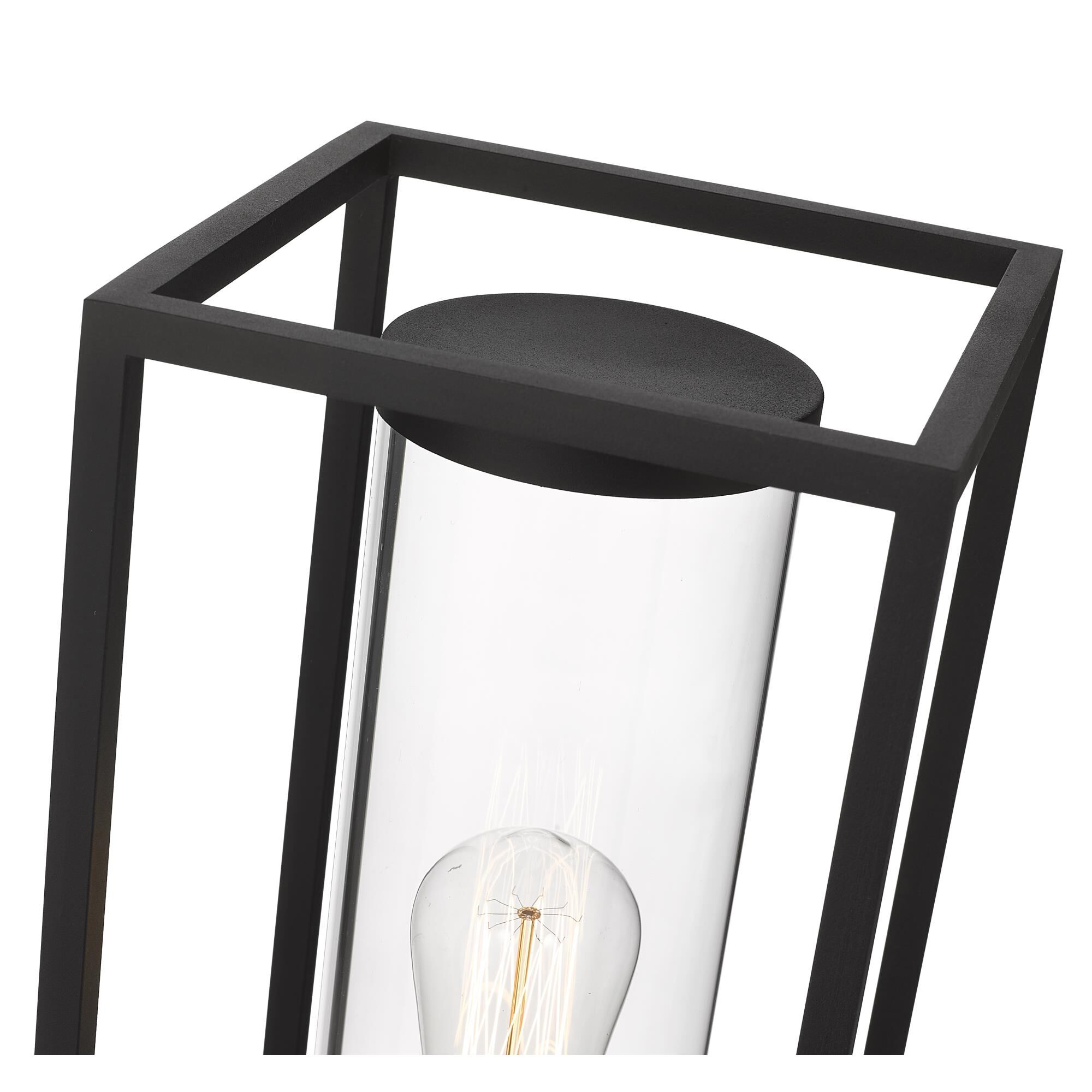 Shown in Black finish and Glass shade