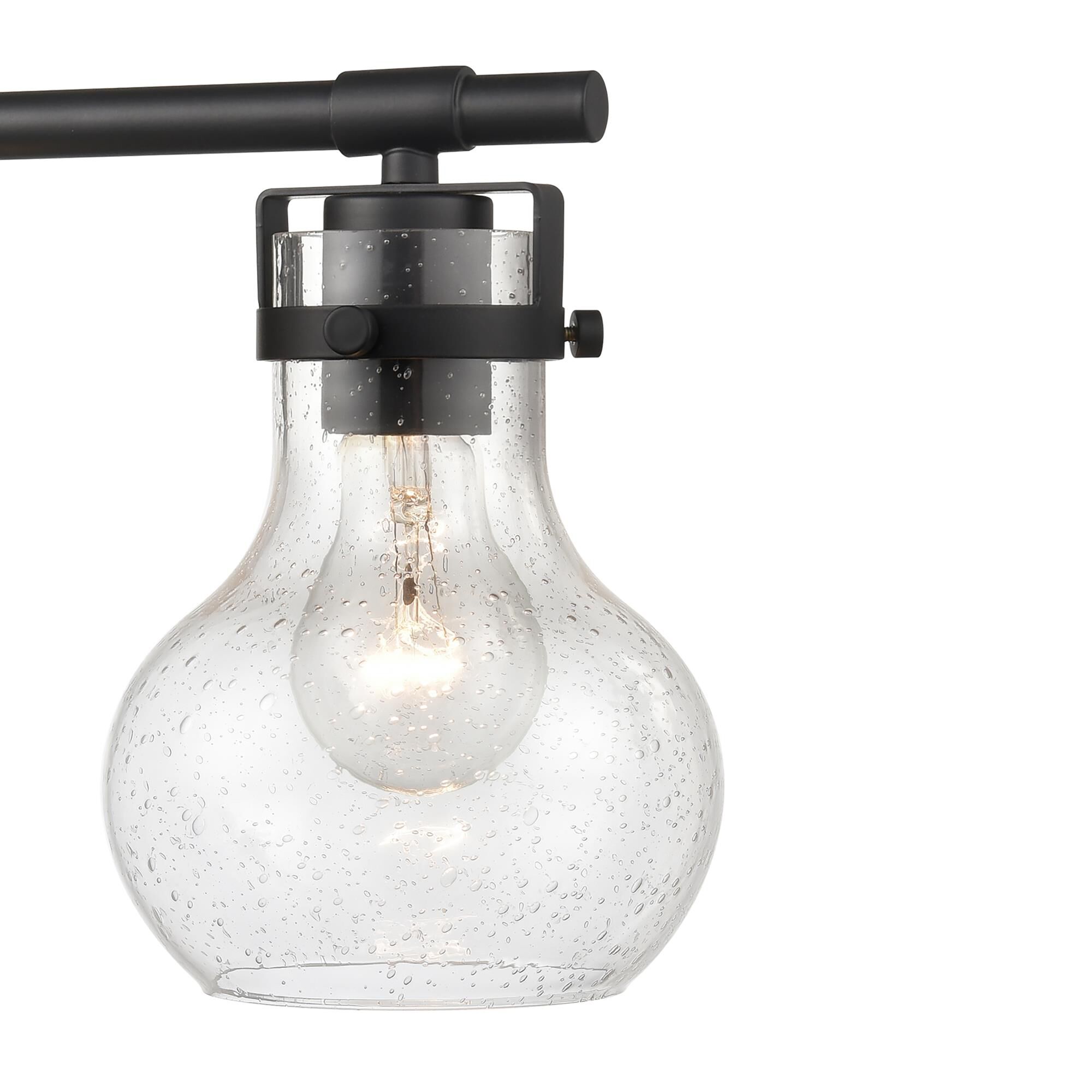 Shown in Black finish and Clear Seeded glass