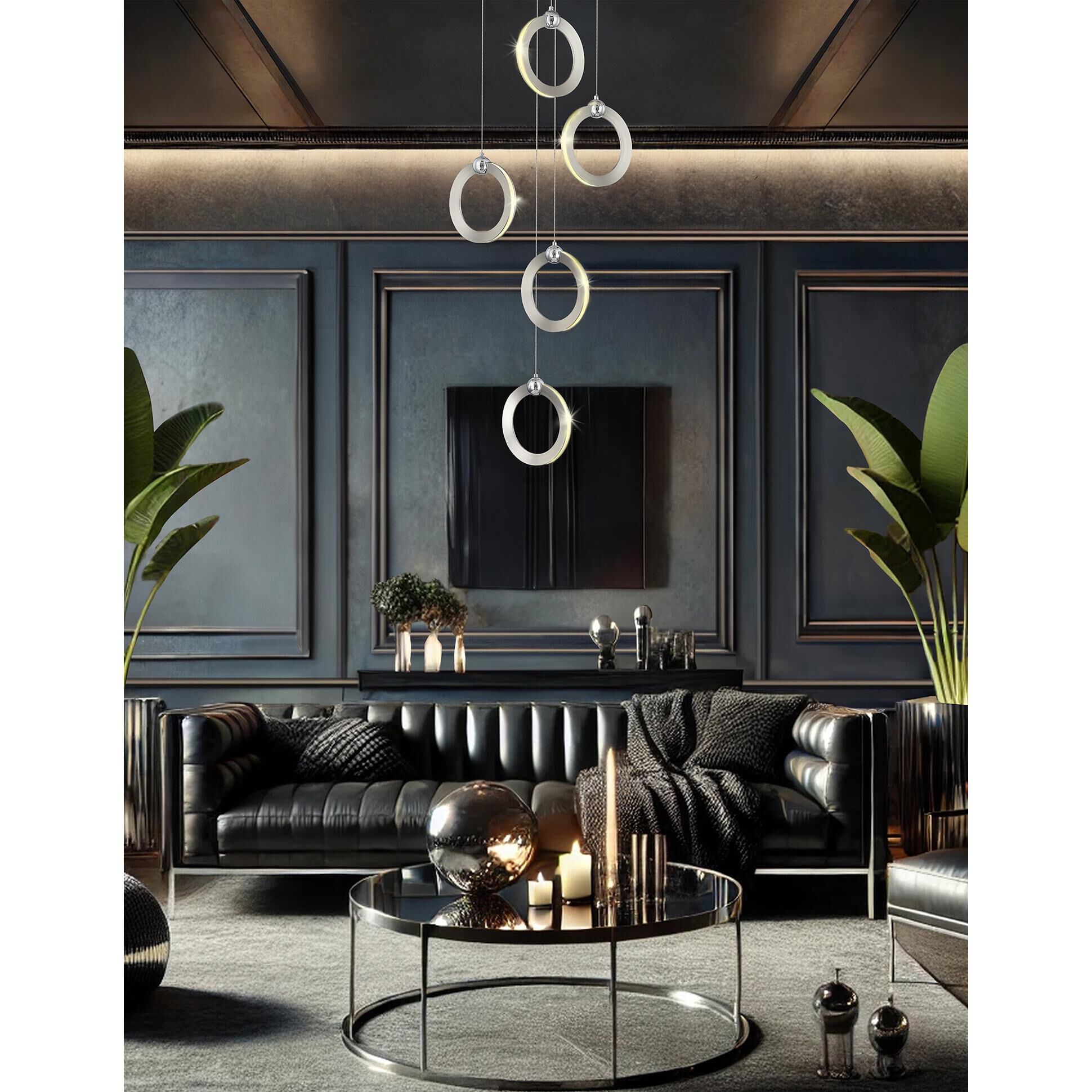 Hermosa 15 Inch 5 Light LED Multi Light Pendant by Justice Design Group