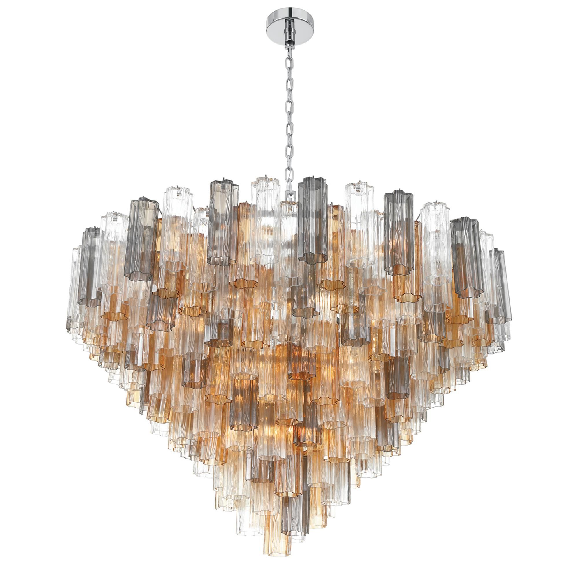 Shown in Polished Chrome finish and Tronchi Glass crystal
