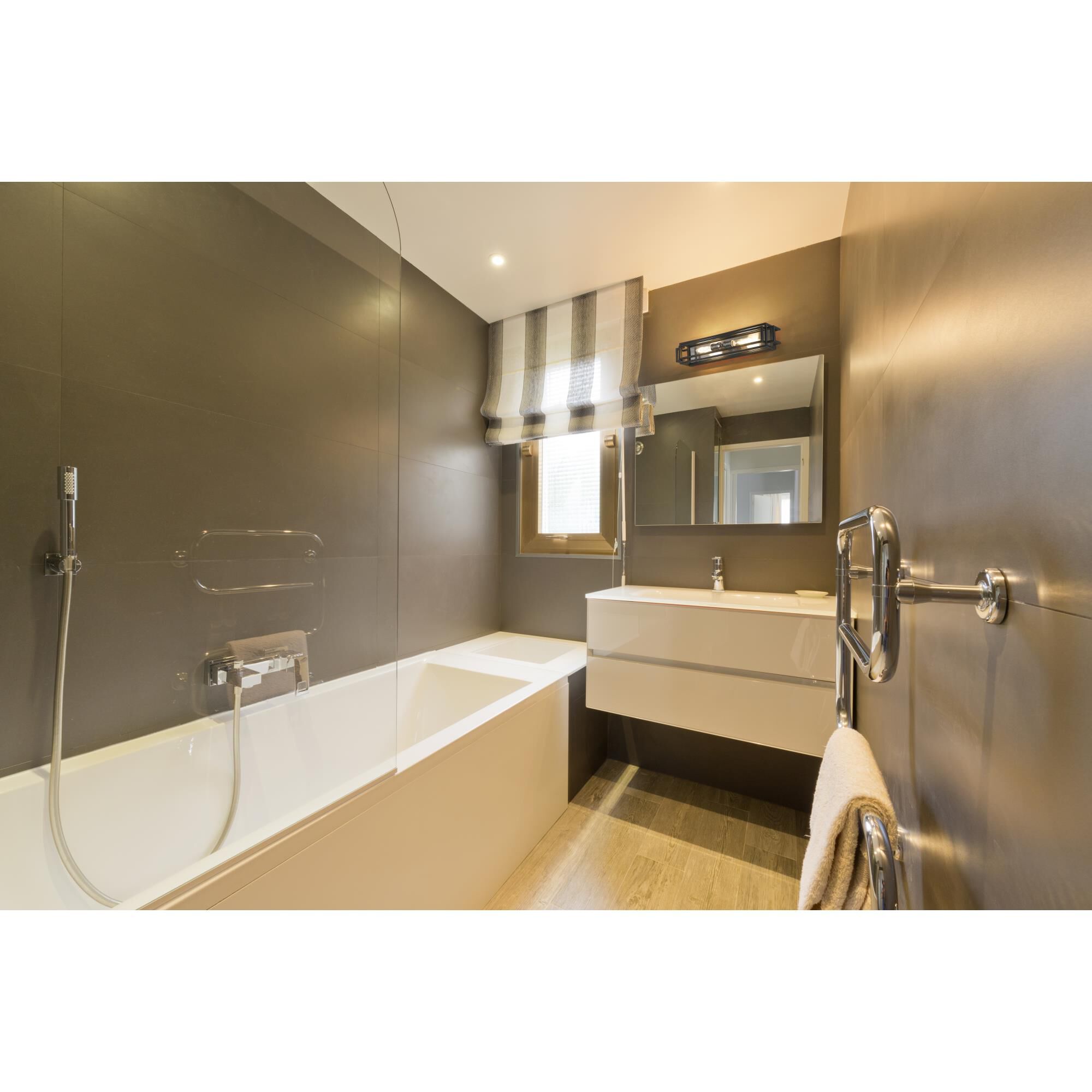 Shown in Black + Brushed Nickel finish and --- glass and --- shade